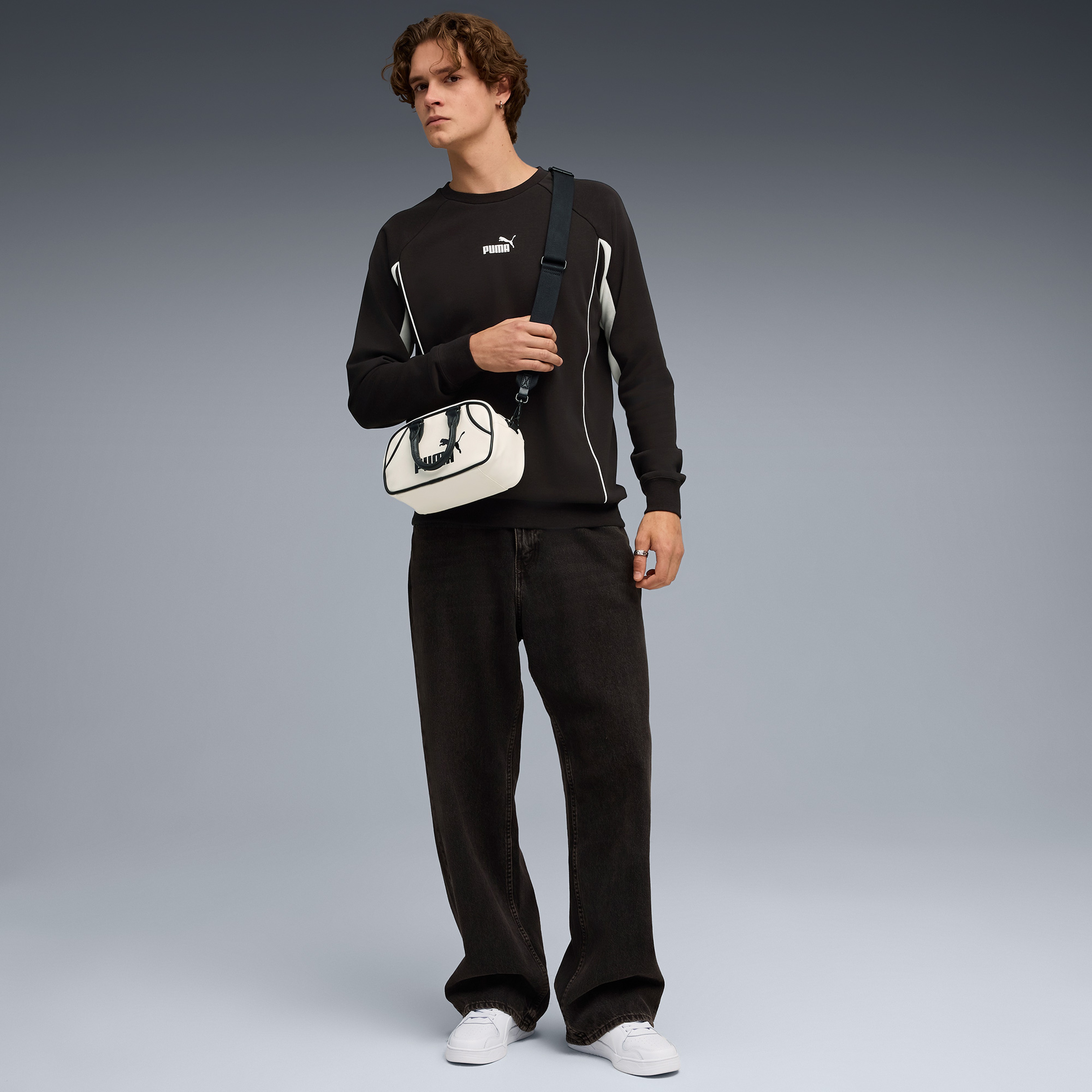 Puma Sport Crew Erkek Siyah Sweatshirt