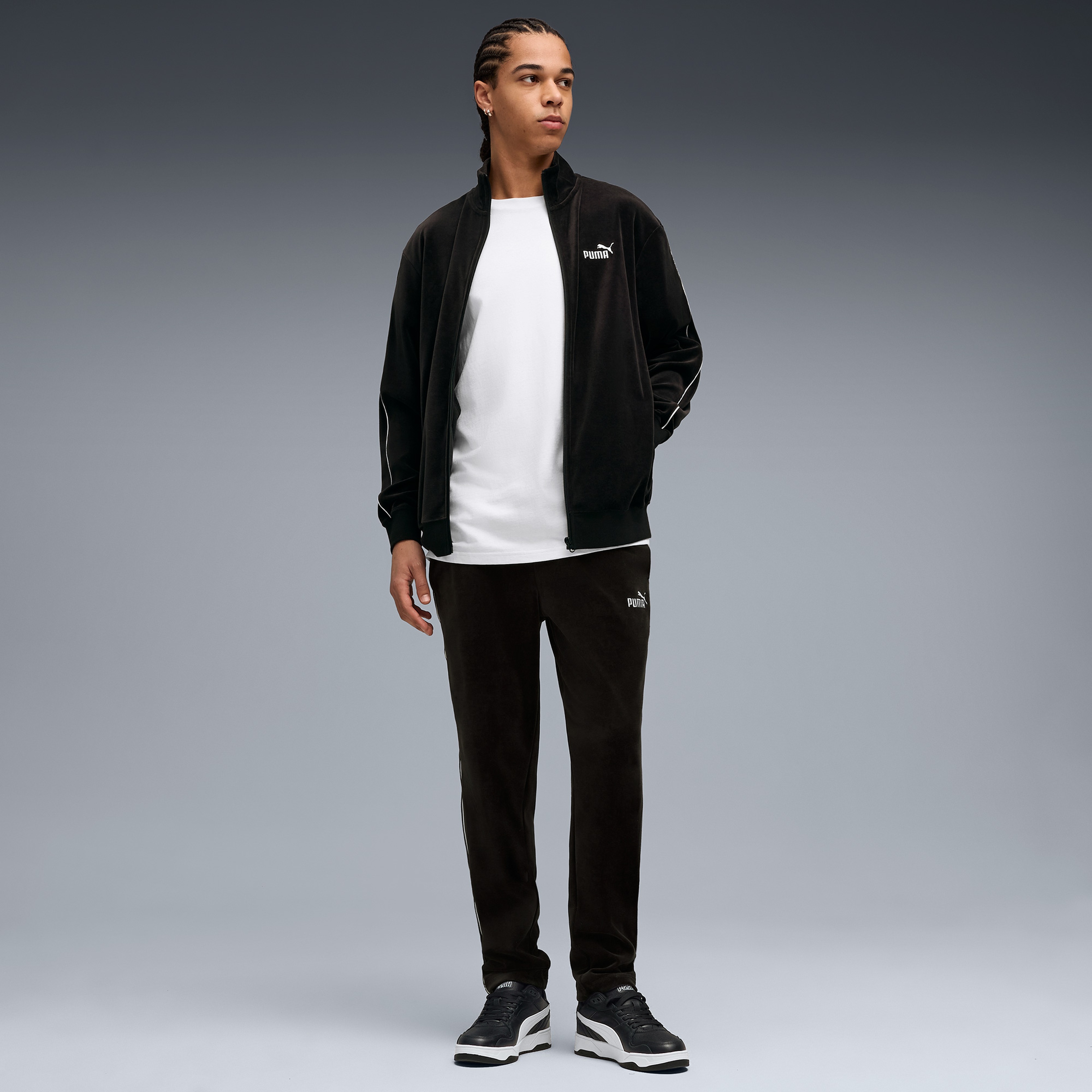 Puma Essentials Elevated Velour Erkek Siyah Pantolon