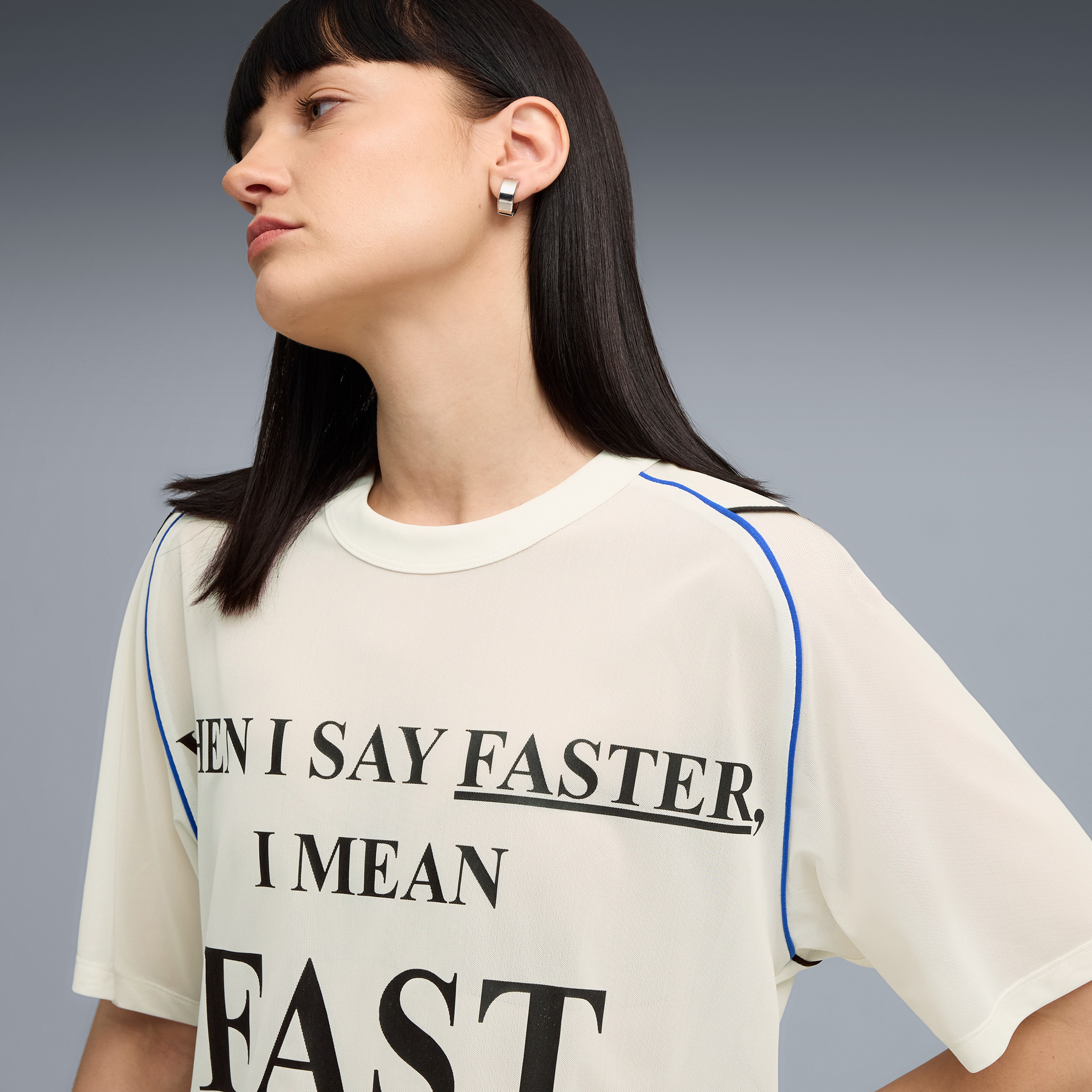 Puma Nine To Five Mesh Kadın Beyaz Tişört