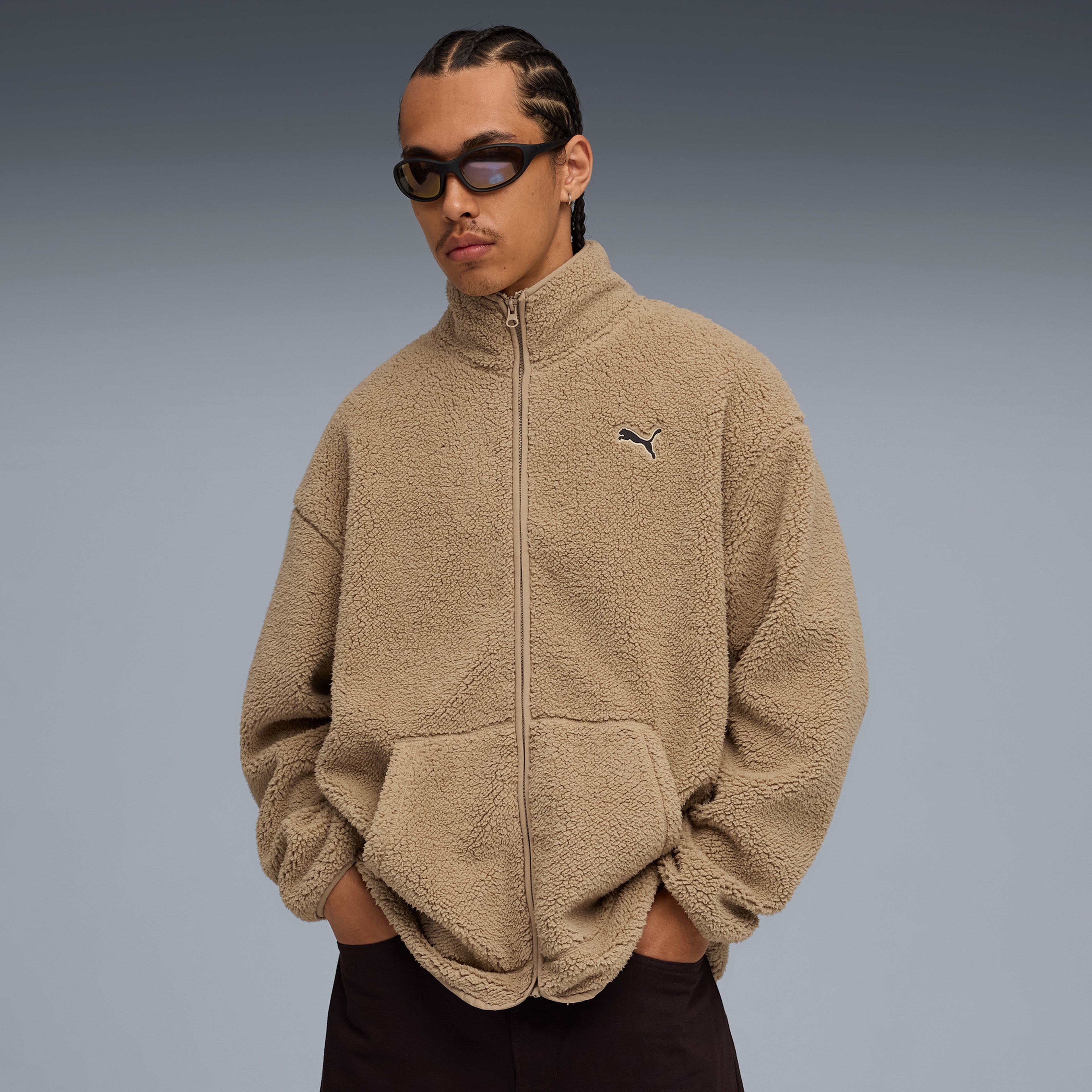 Puma Essentials Elevated Sherpa Full-Zip Erkek Kahverengi Ceket