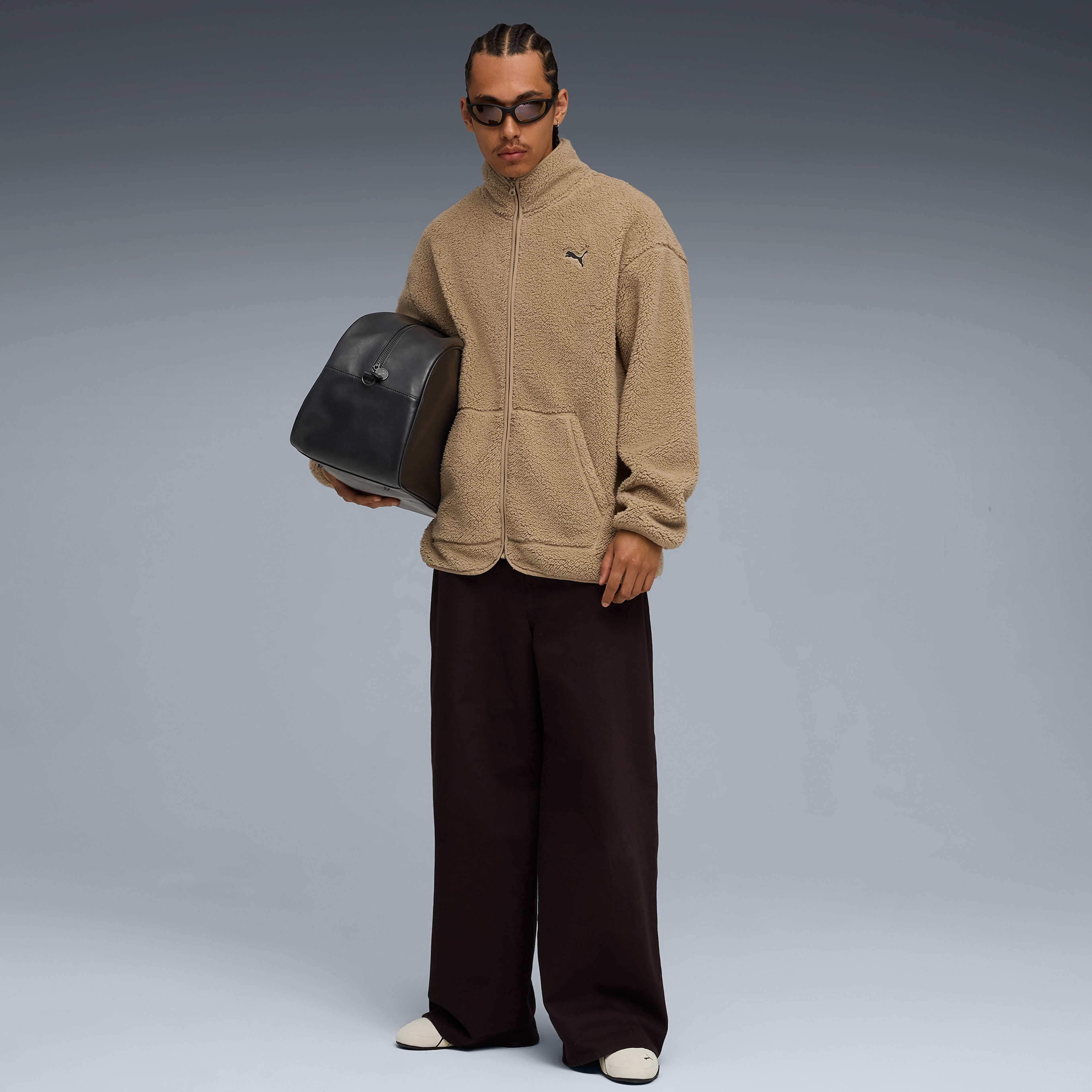 Puma Essentials Elevated Sherpa Full-Zip Erkek Kahverengi Ceket