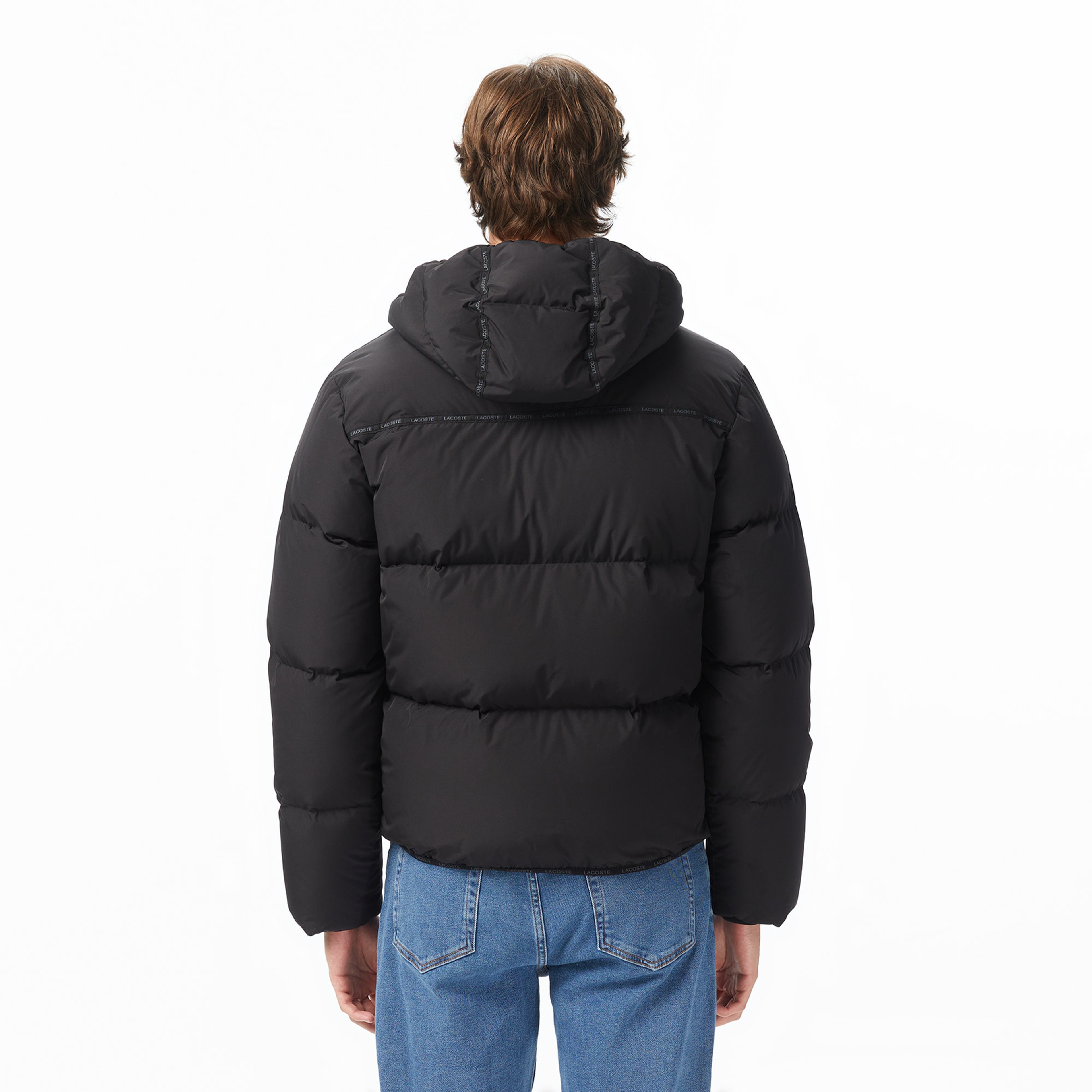 Lacoste Erkek Relaxed Fit Kapüşonlu Siyah Mont