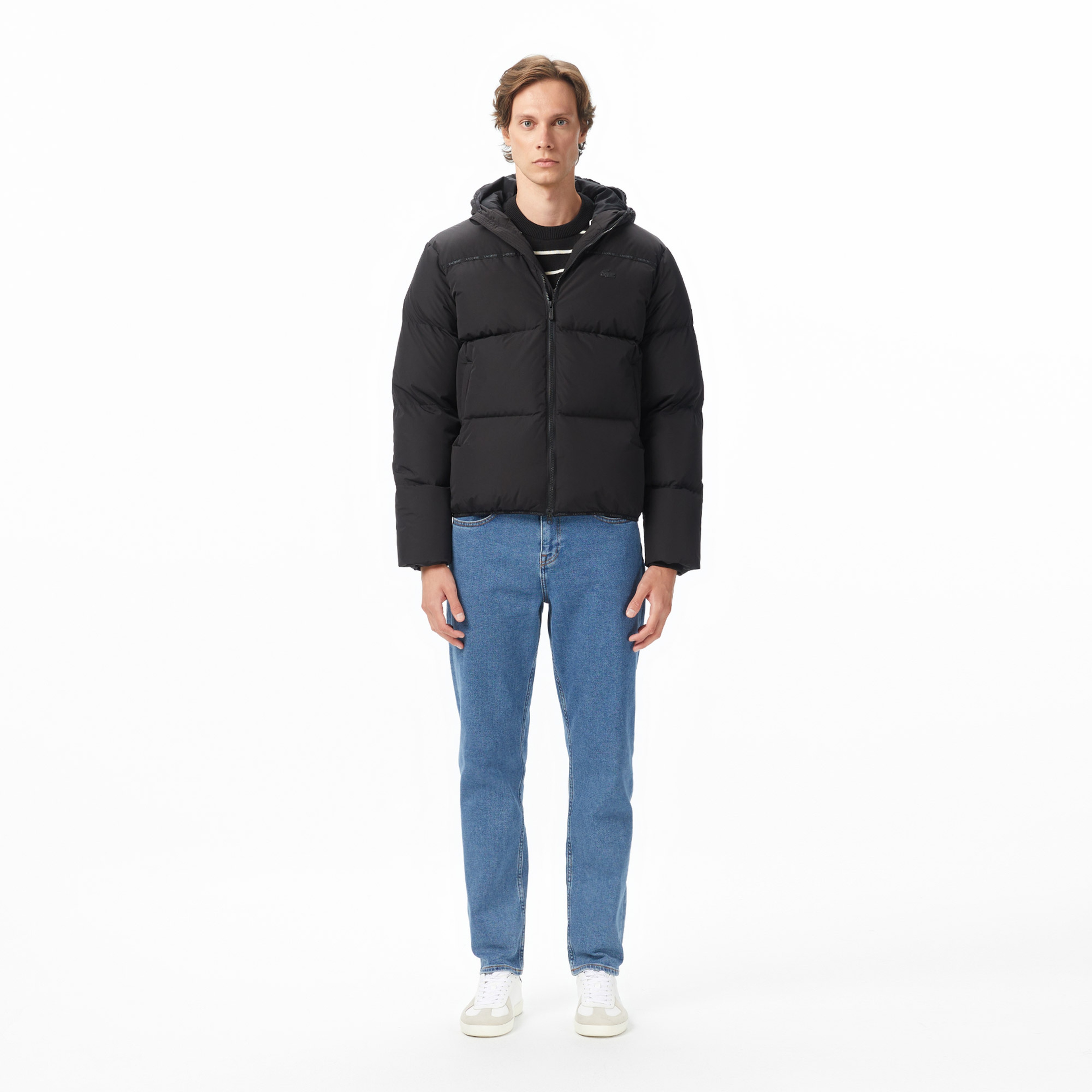 Lacoste Erkek Relaxed Fit Kapüşonlu Siyah Mont