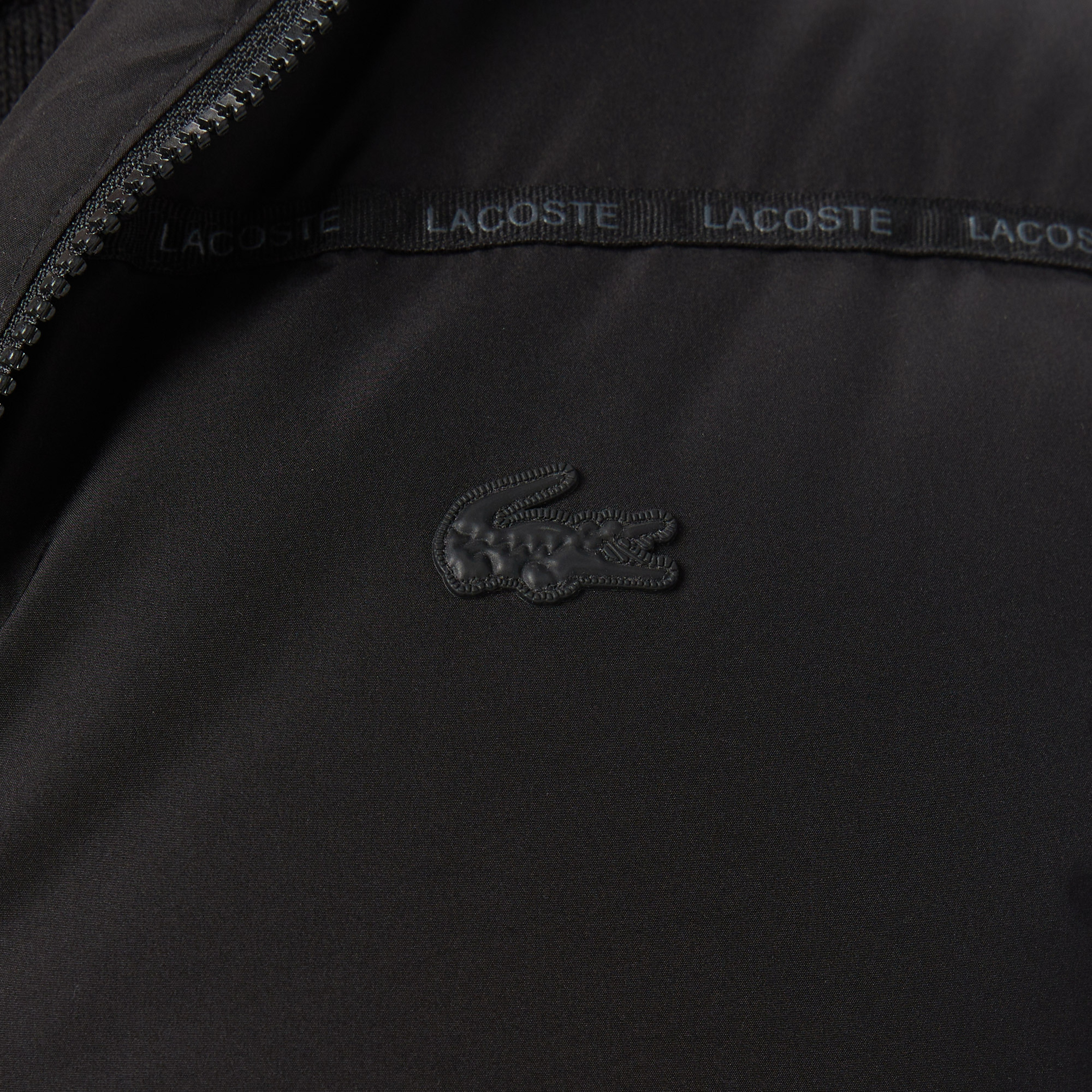 Lacoste Erkek Relaxed Fit Kapüşonlu Siyah Mont