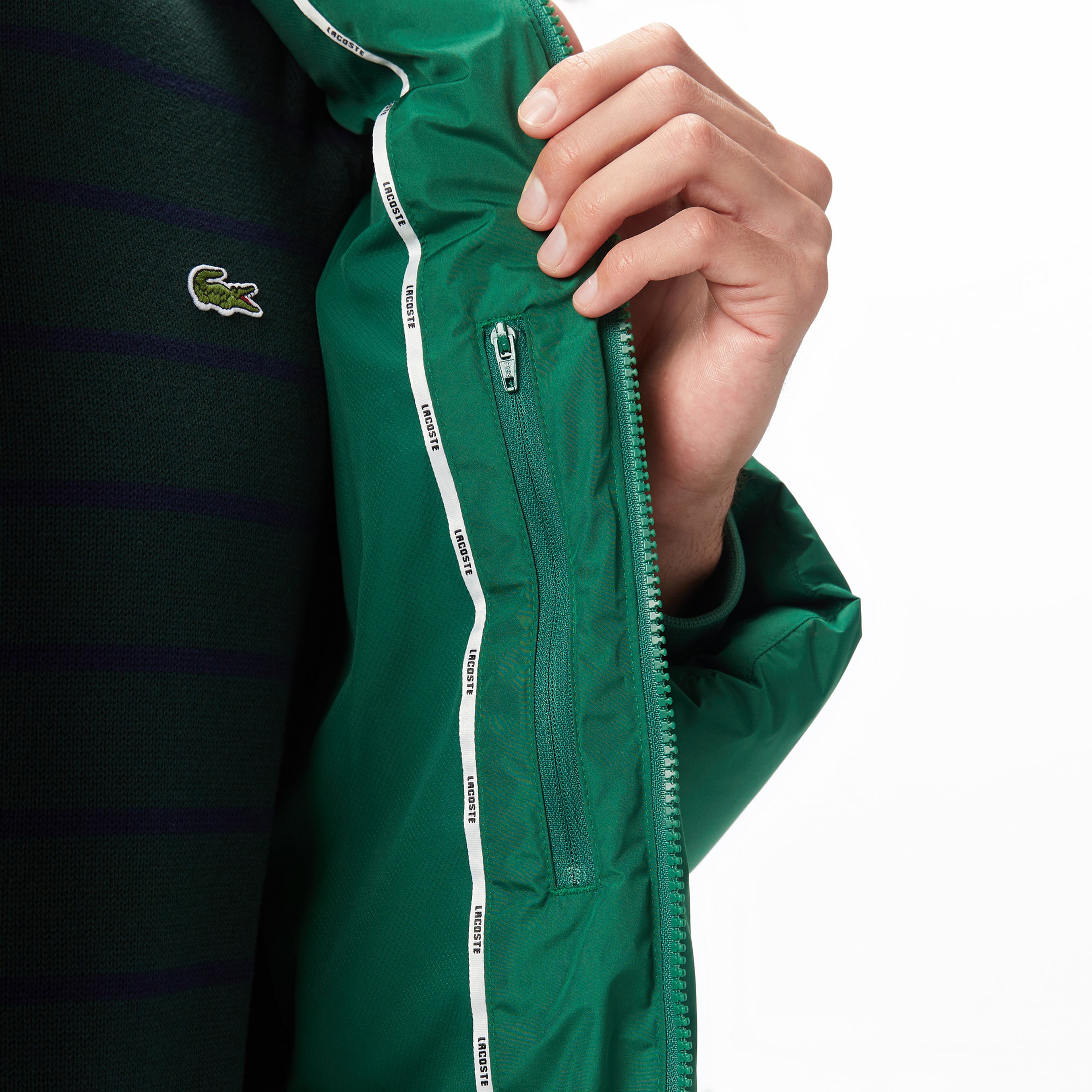 Erkek Relaxed Fit Kapüşonlu Yeşil Mont