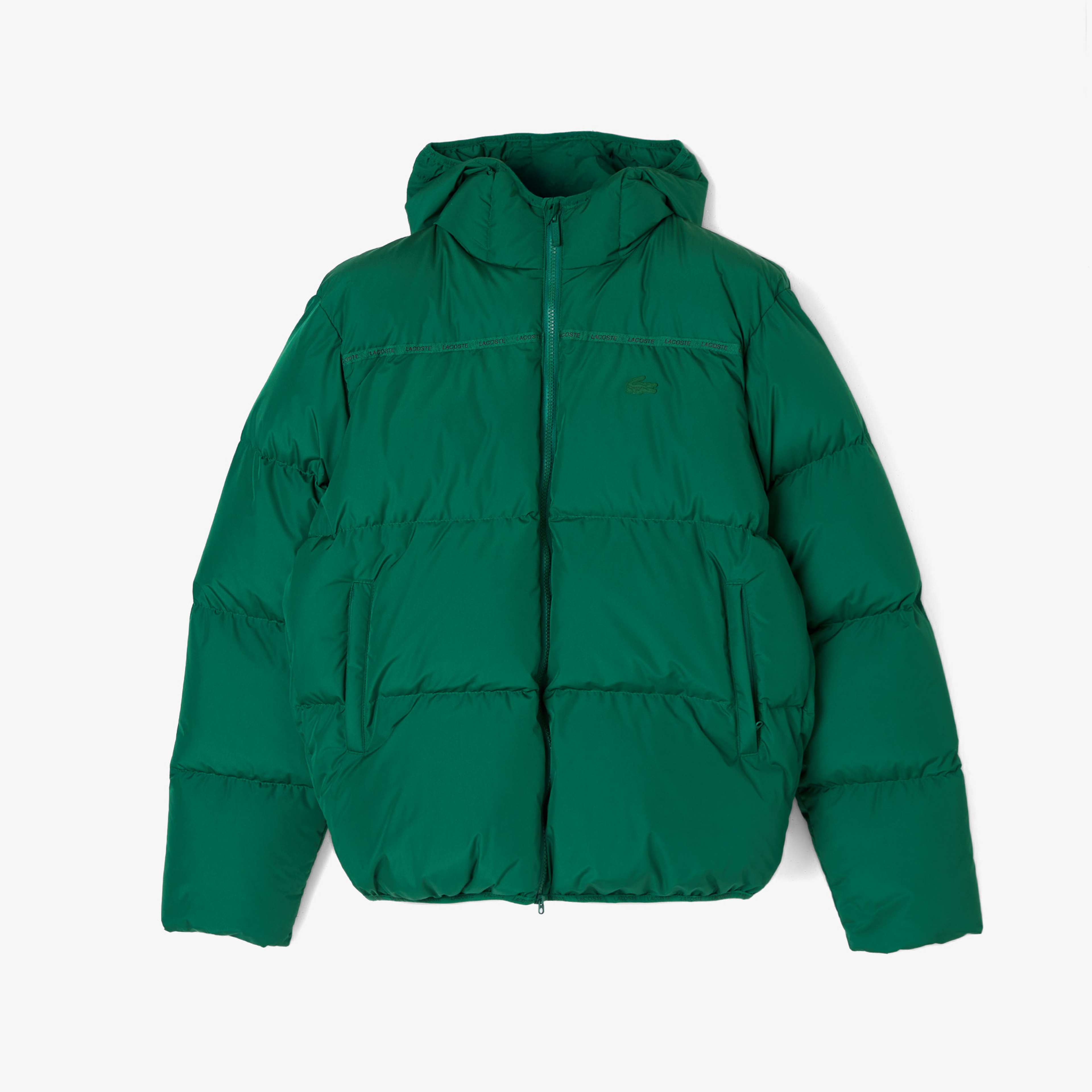 Erkek Relaxed Fit Kapüşonlu Yeşil Mont