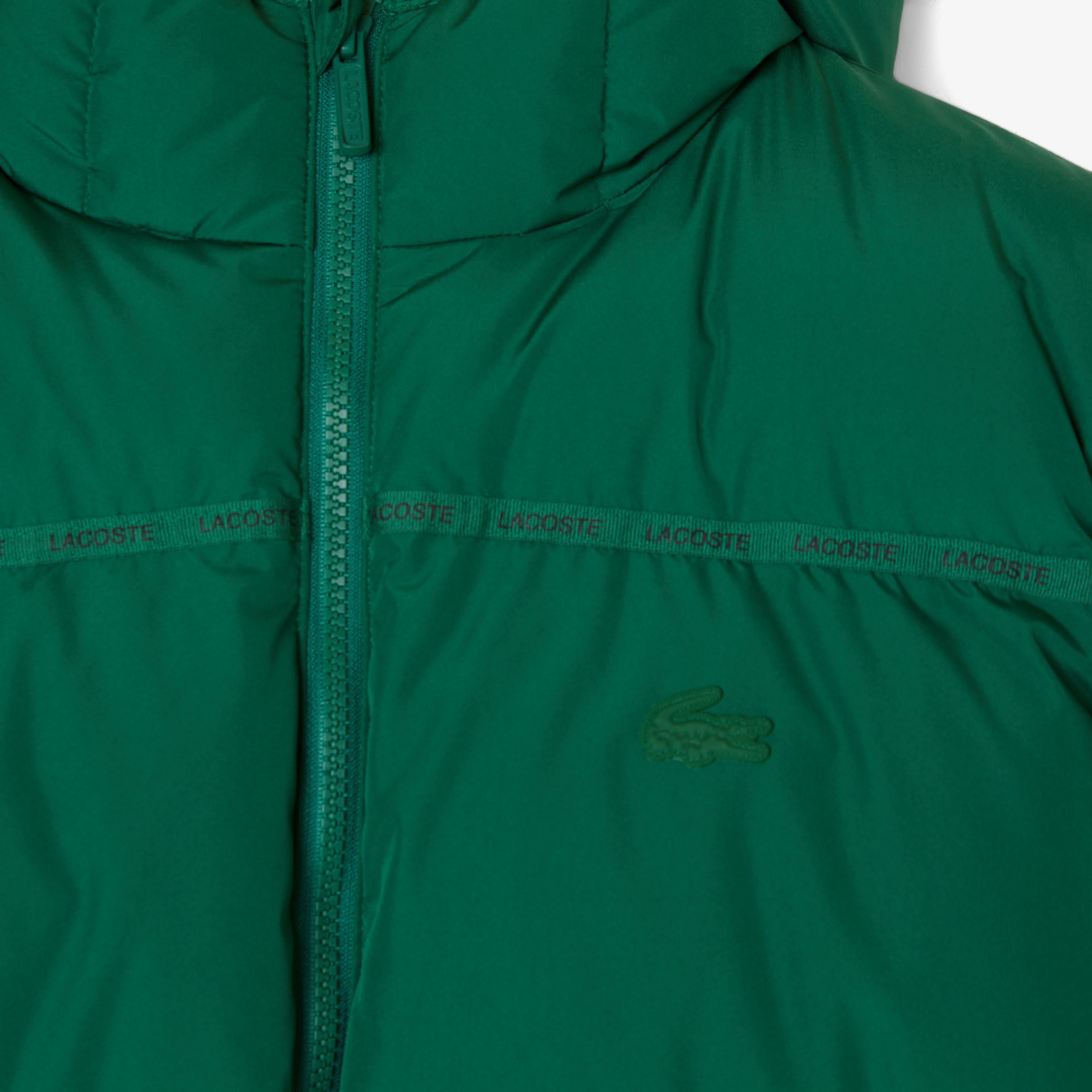 Erkek Relaxed Fit Kapüşonlu Yeşil Mont