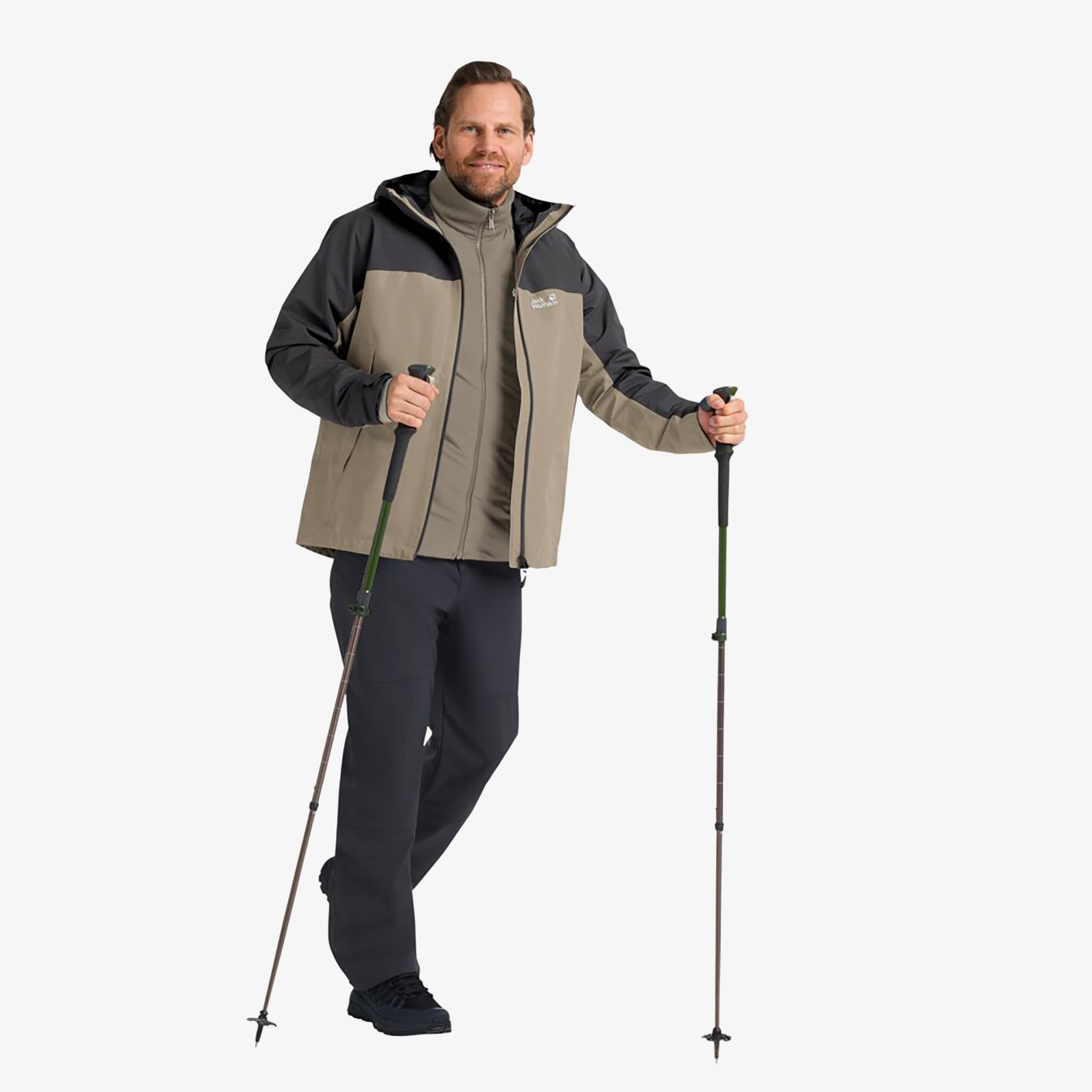 Jack Wolfskin Wild Places 3in1 Erkek Bej Ceket