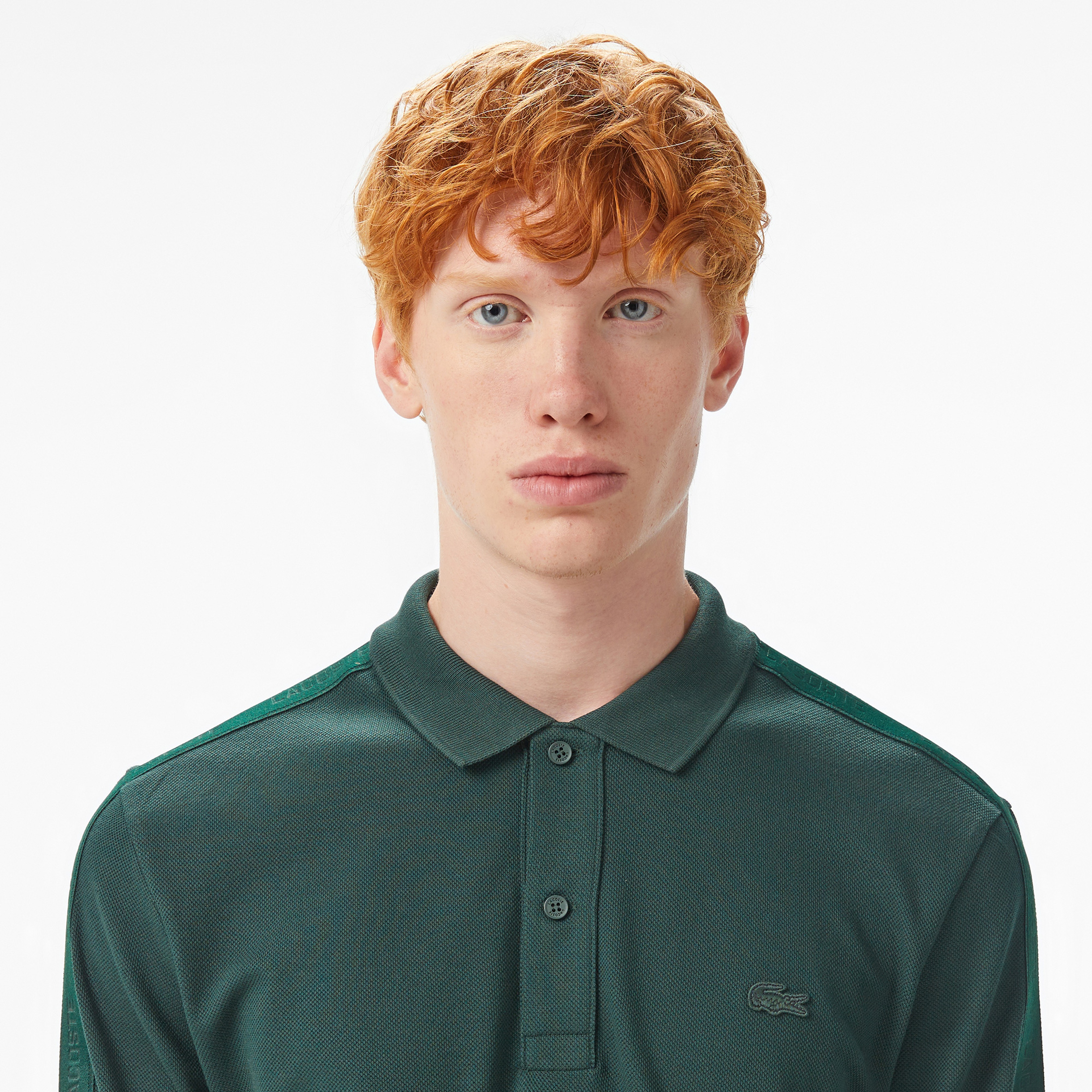 Erkek Regular Fit Uzun Kollu Koyu Yeşil Polo