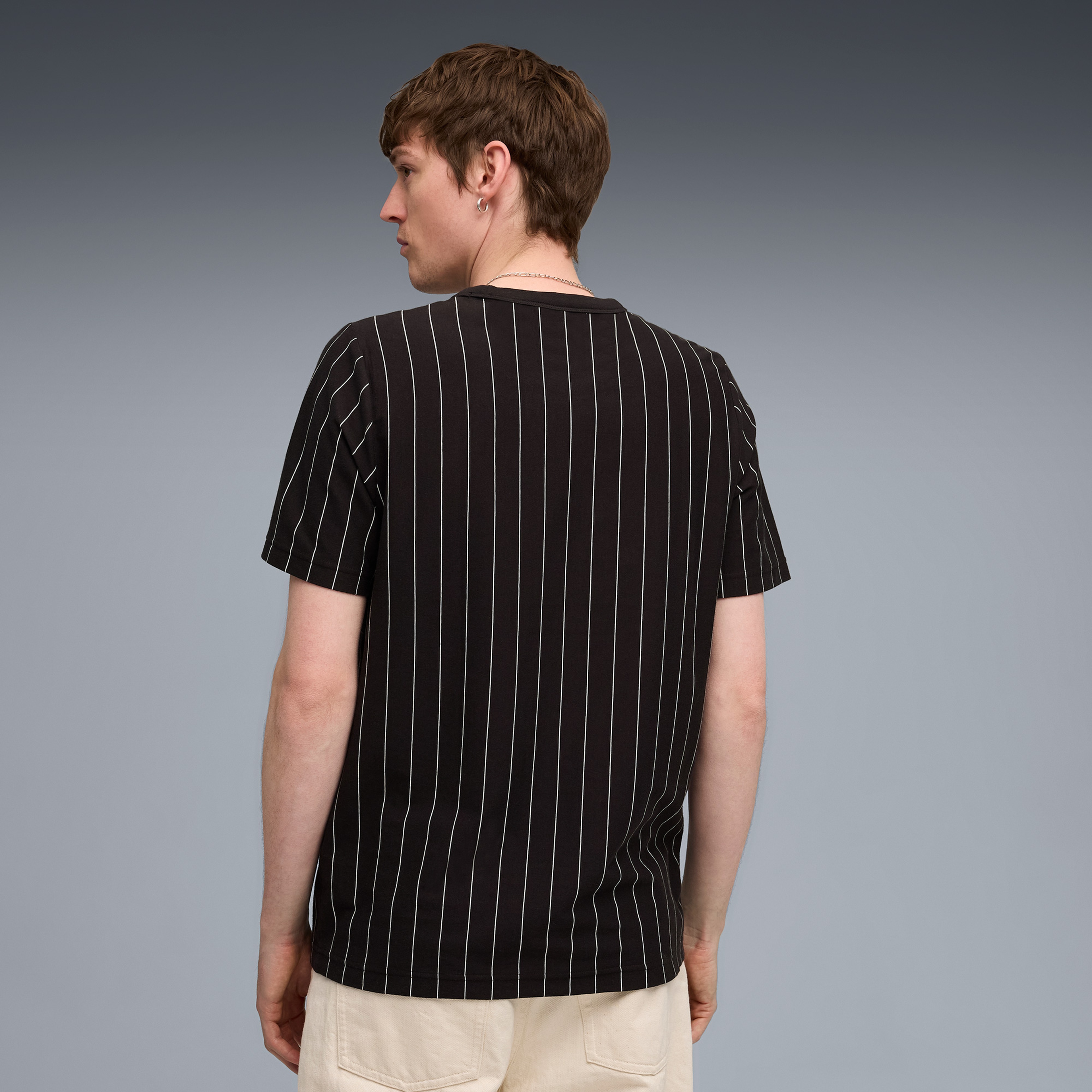 Puma Class Striped Erkek Siyah T-Shirt
