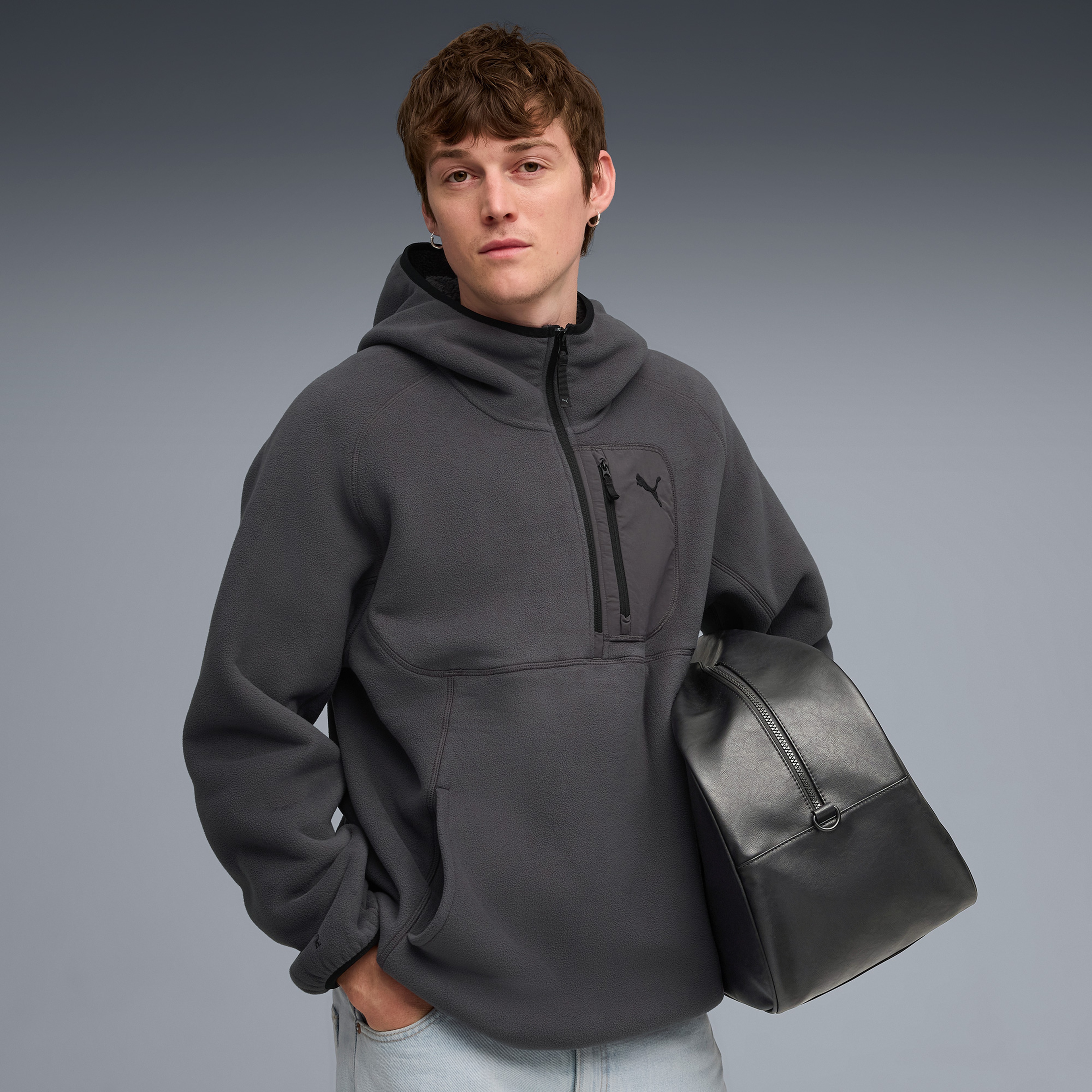 Puma Tech Half Zip Erkek Gri Sweatshirt