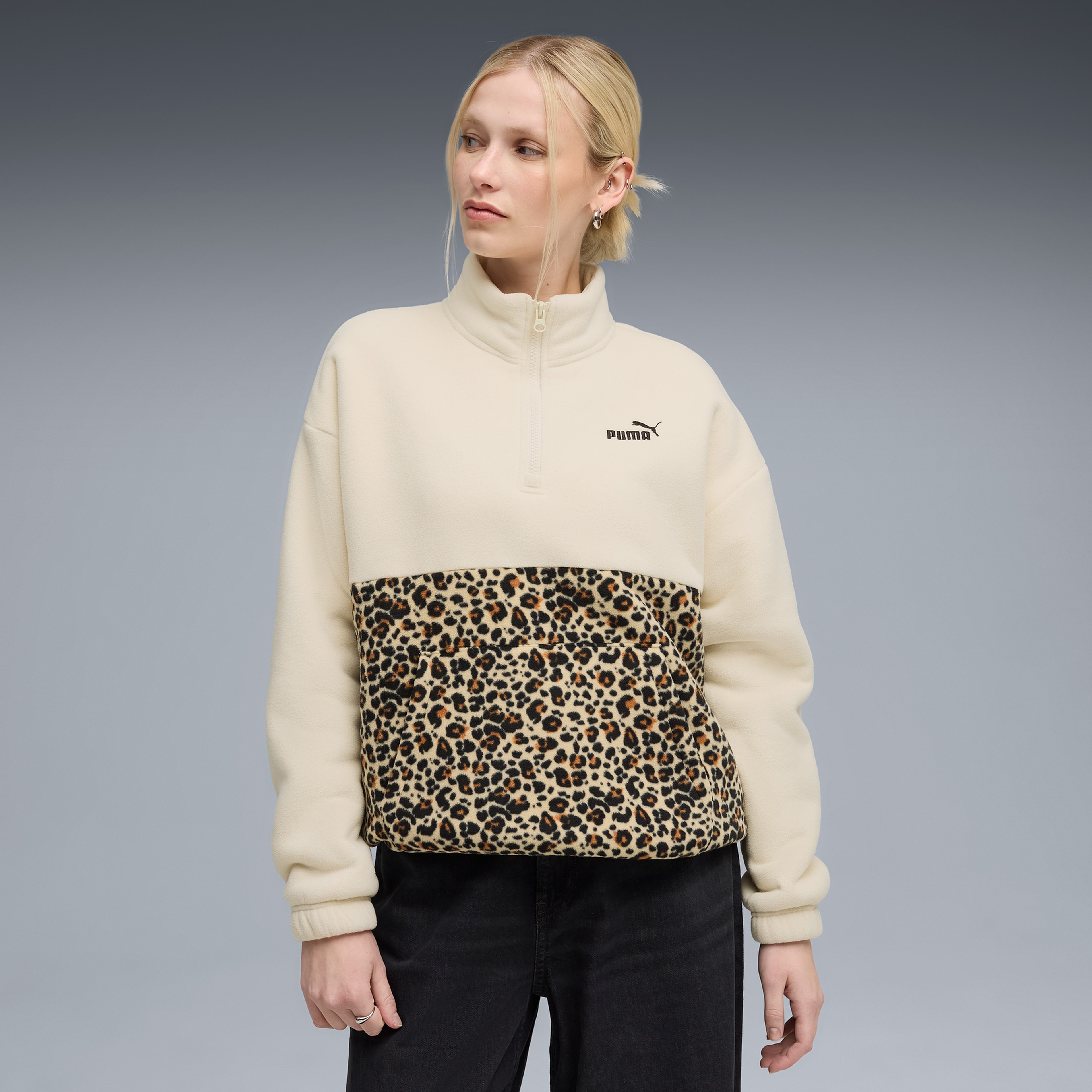 Puma Essentials Animal Crew Kadın Krem Sweatshirt