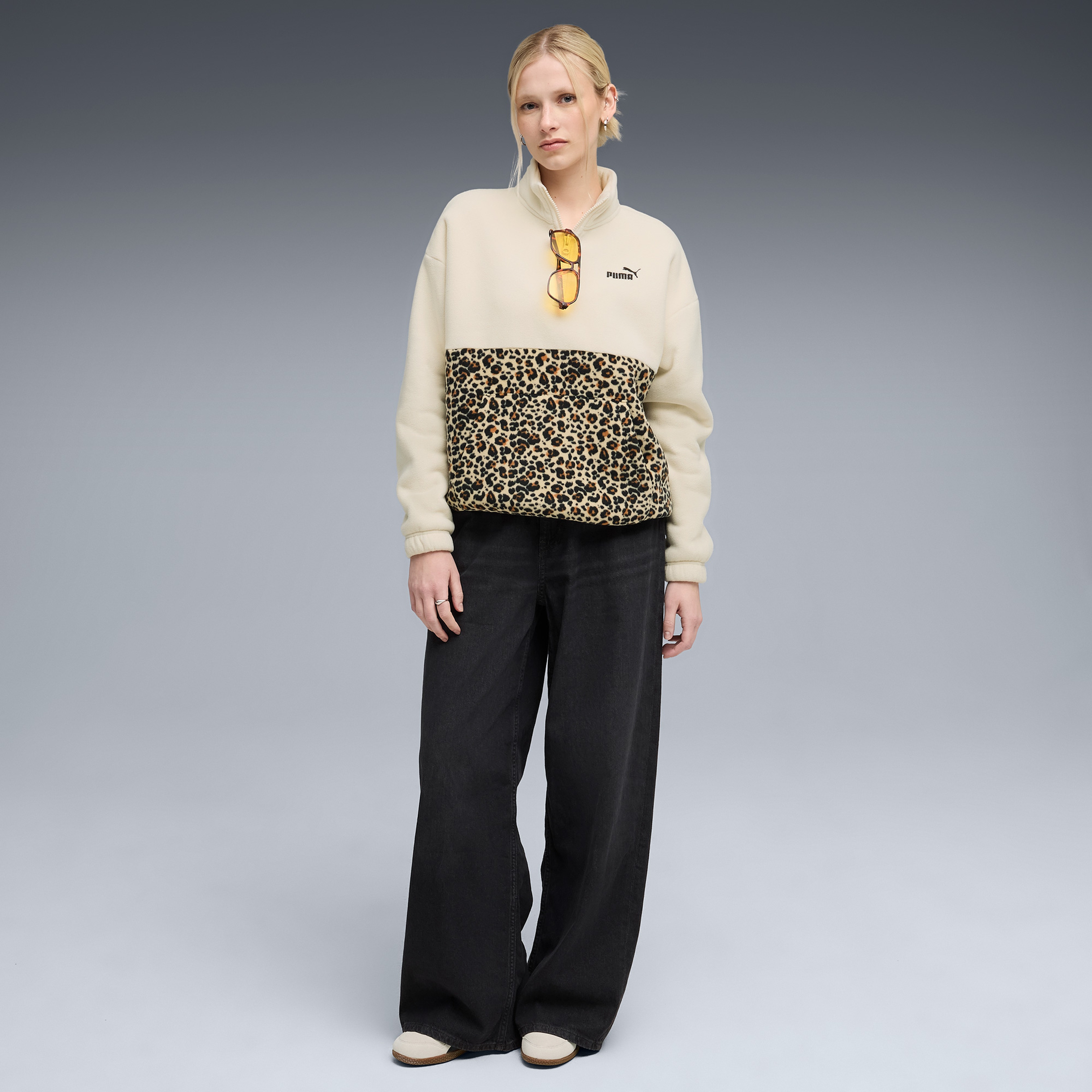 Puma Essentials Animal Crew Kadın Krem Sweatshirt