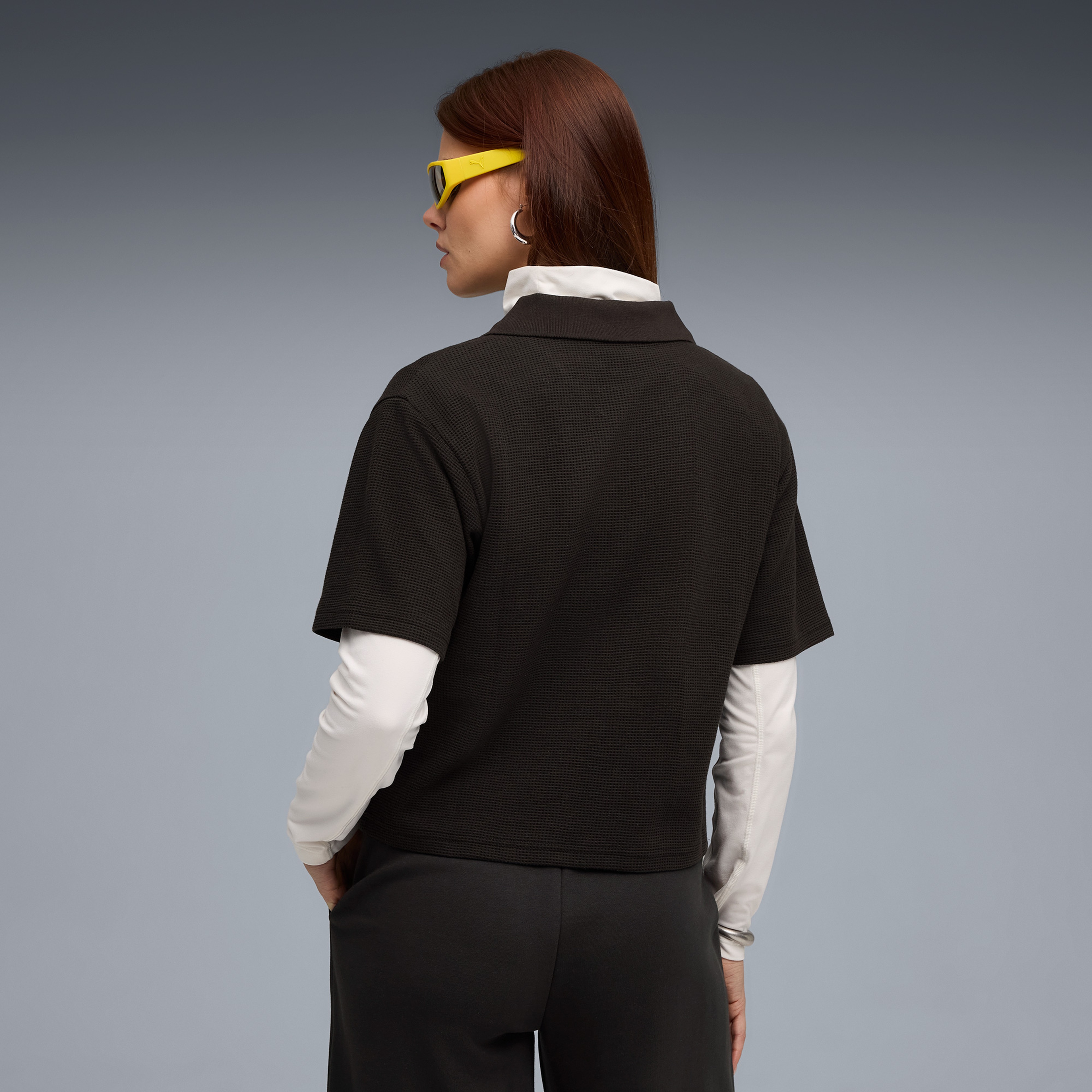 Puma Class Relaxed Polo Kadın Siyah T-Shirt