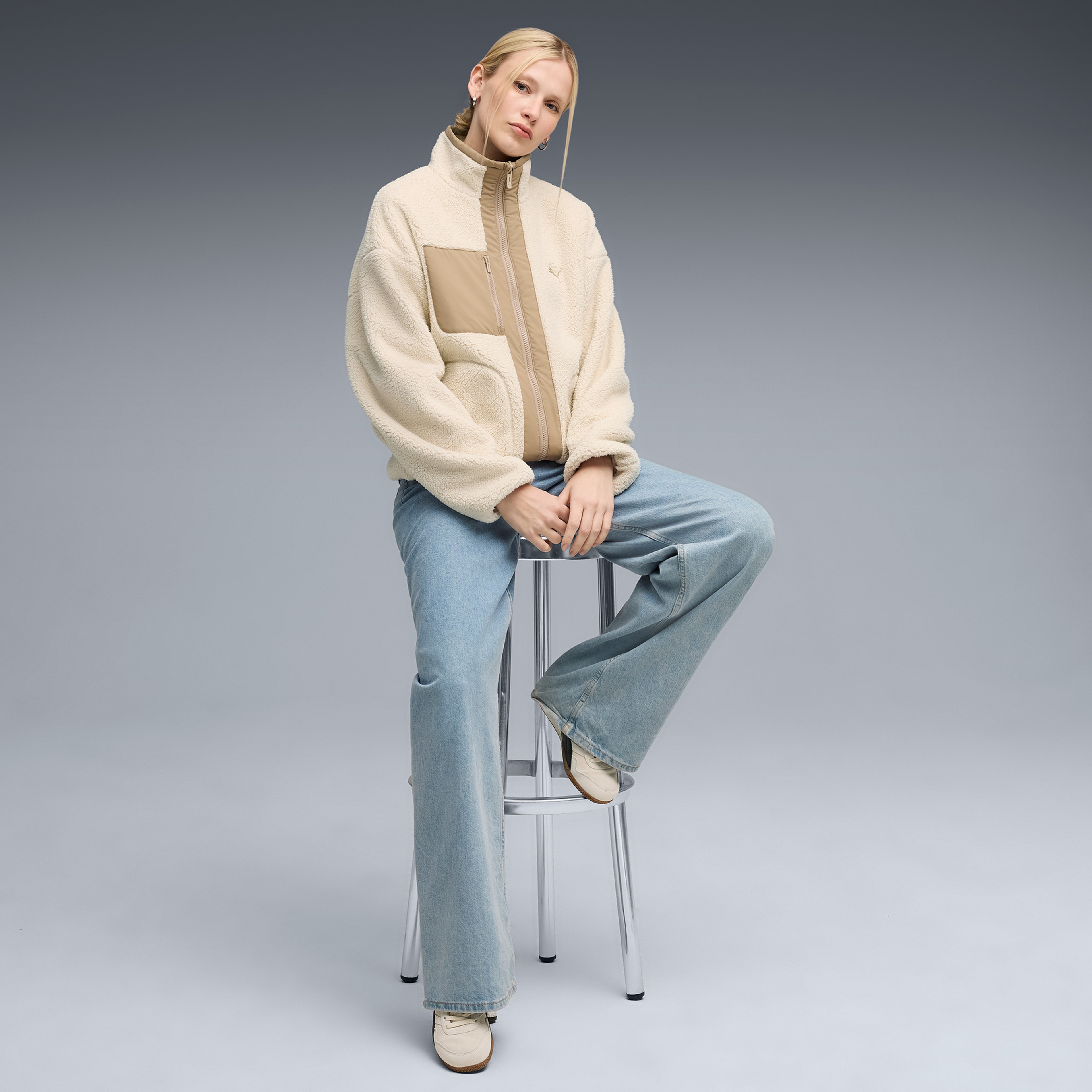 Puma Reversible Sherpa Kadın Krem Ceket