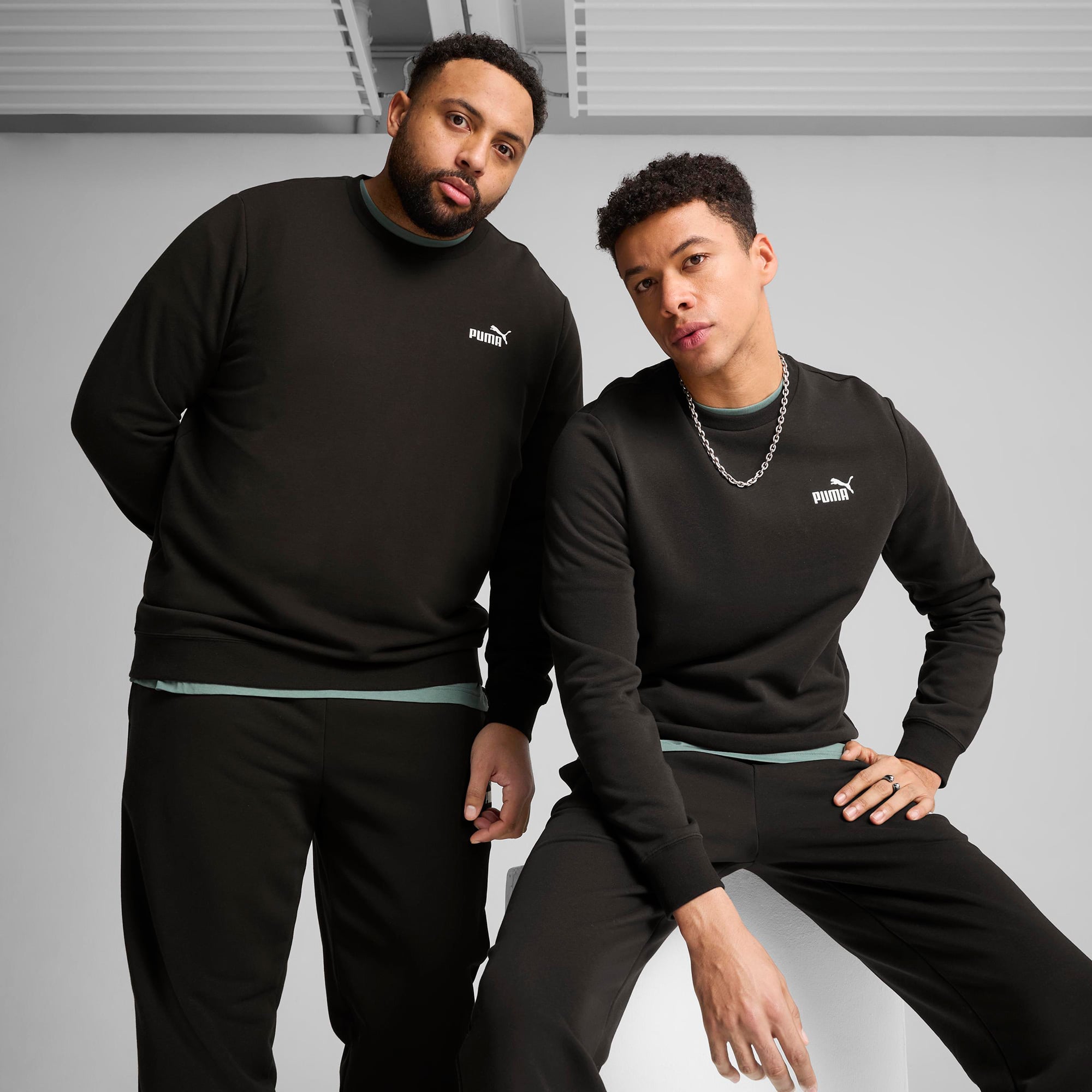 Puma Essential Small No. 1 Logo Crew Erkek Siyah Sweatshirt