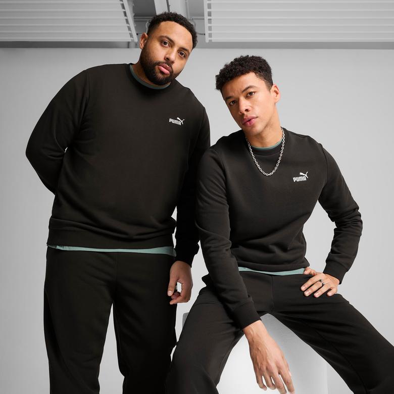 Puma Essential Small No. 1 Logo Crew Erkek Siyah Sweatshirt