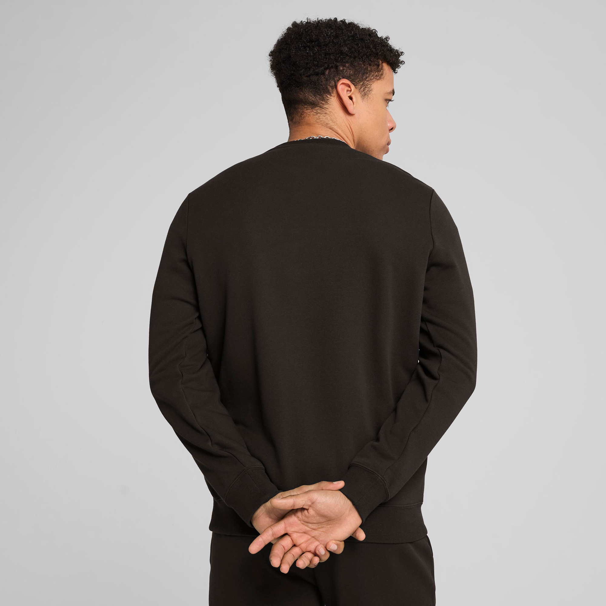 Puma Essential Small No. 1 Logo Crew Erkek Siyah Sweatshirt