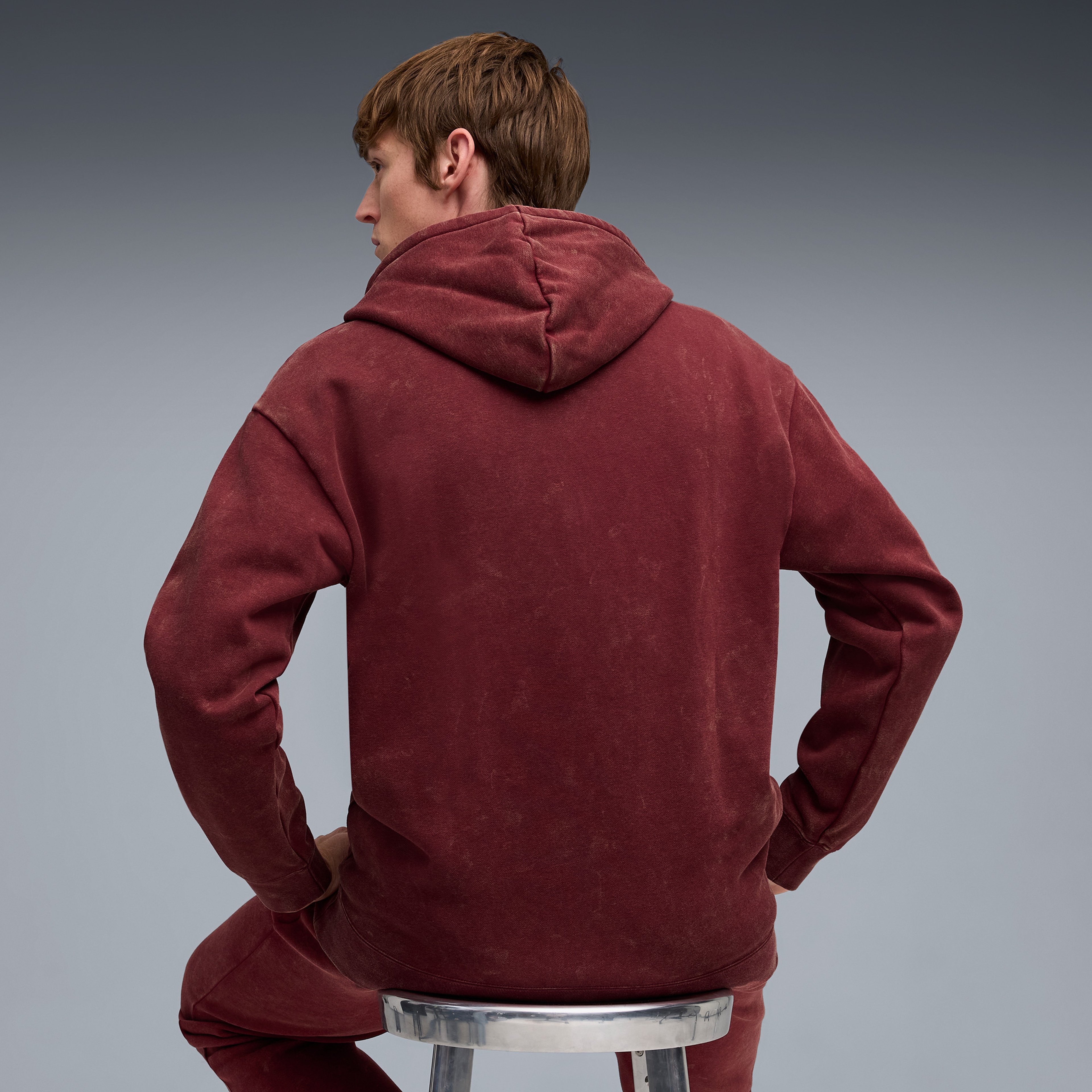 Puma Essentials Elevated Wash Erkek Kırmızı Sweatshirt