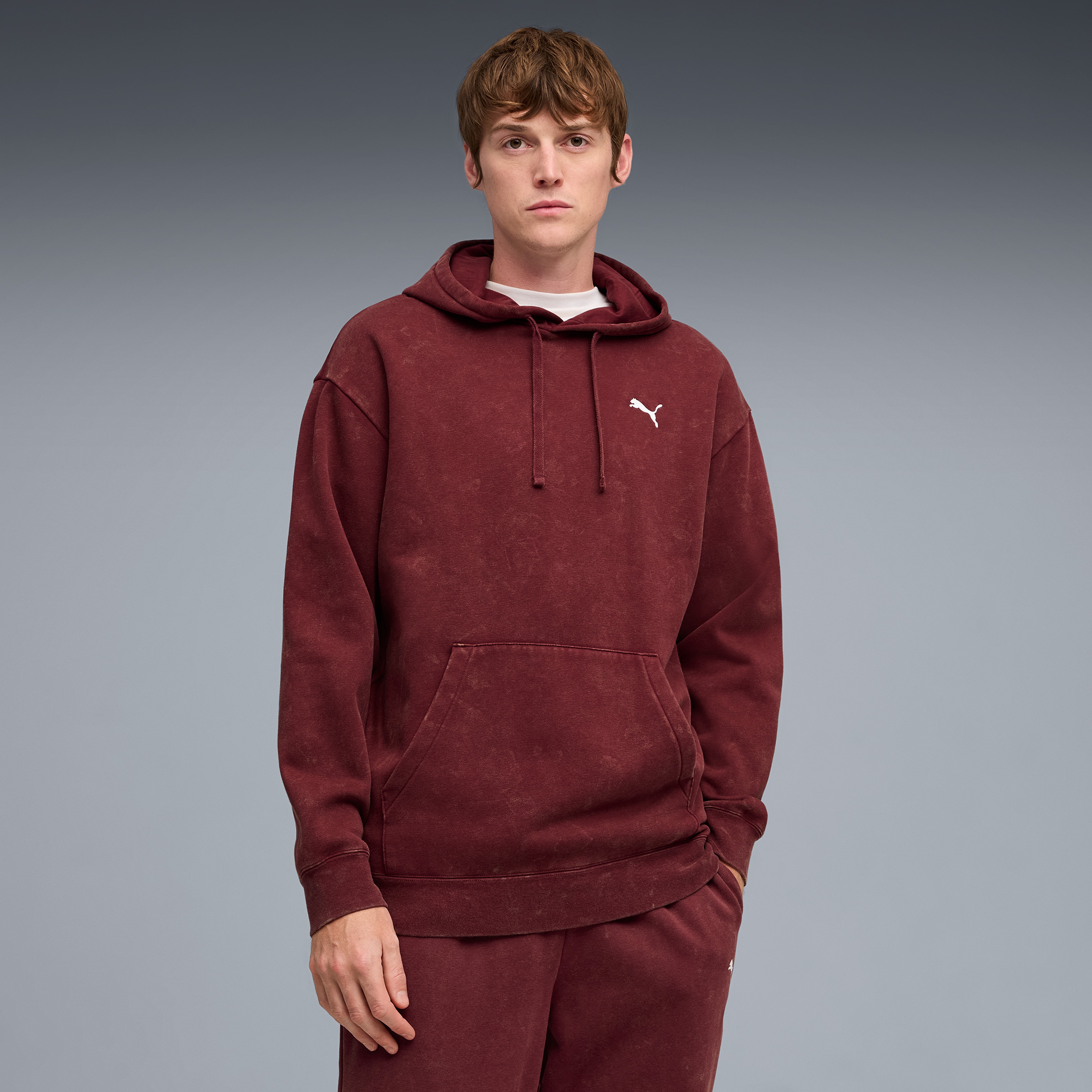 Puma Essentials Elevated Wash Erkek Kırmızı Sweatshirt
