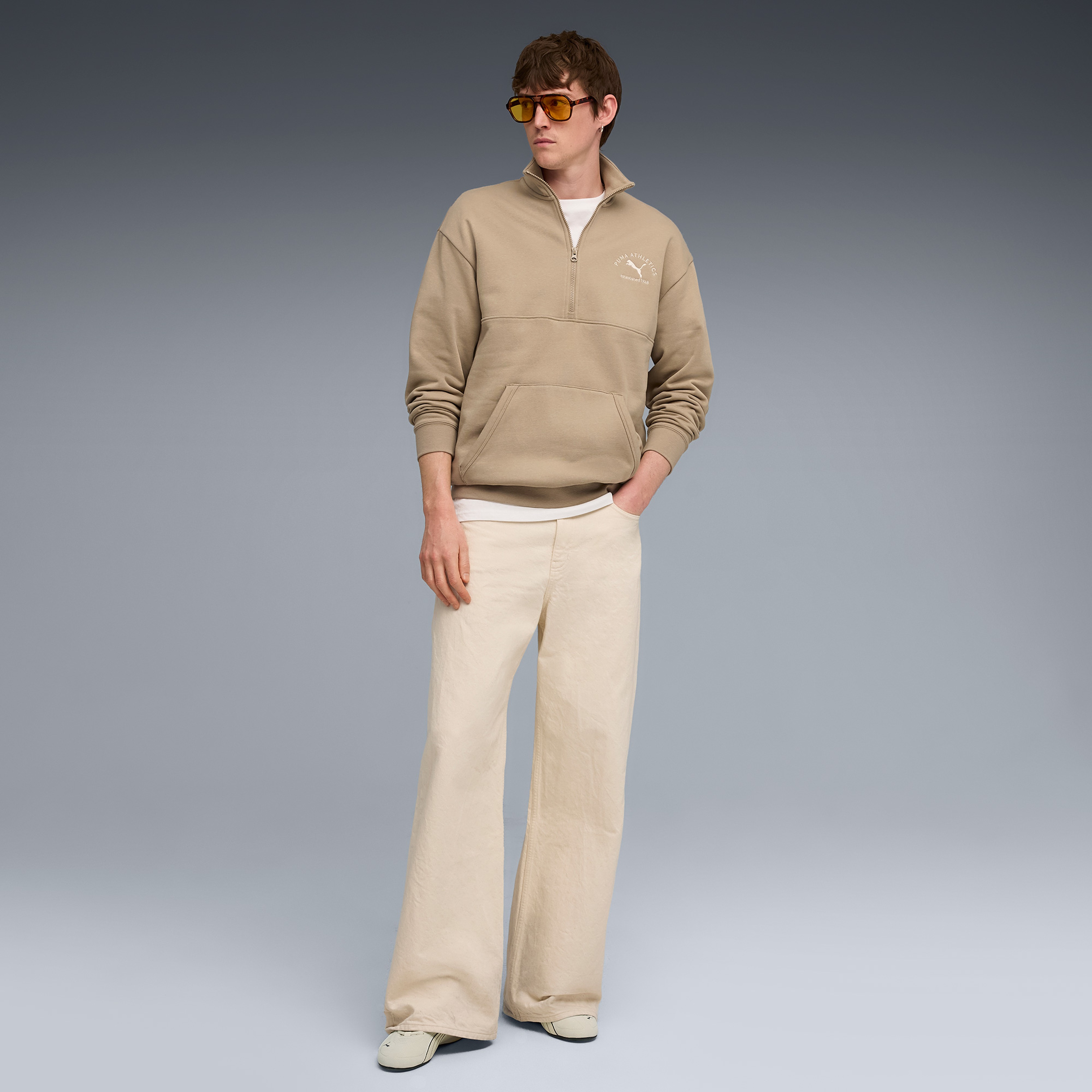 Puma Class Half Zip Erkek Kahverengi Sweatshirt