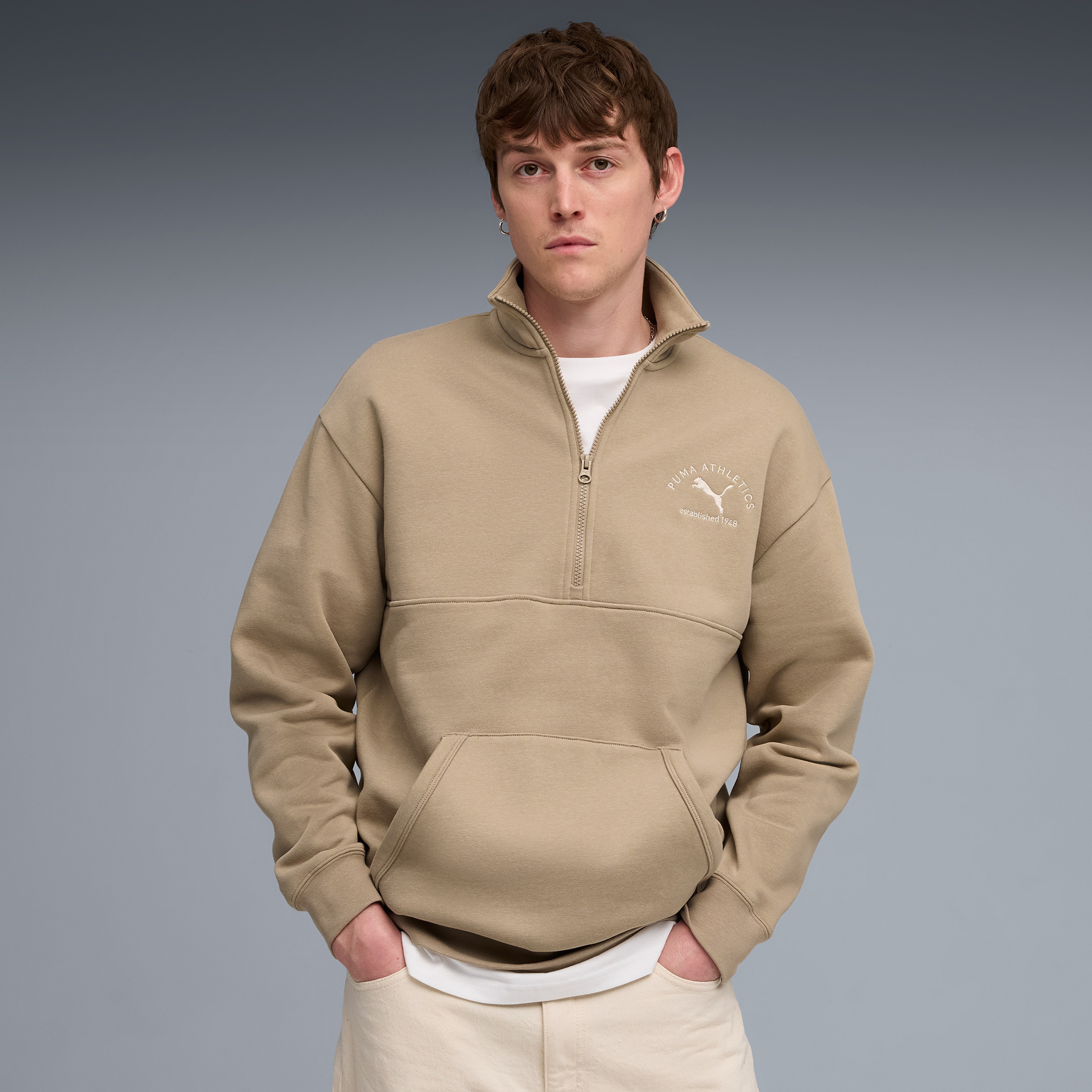 Puma Class Half Zip Erkek Kahverengi Sweatshirt