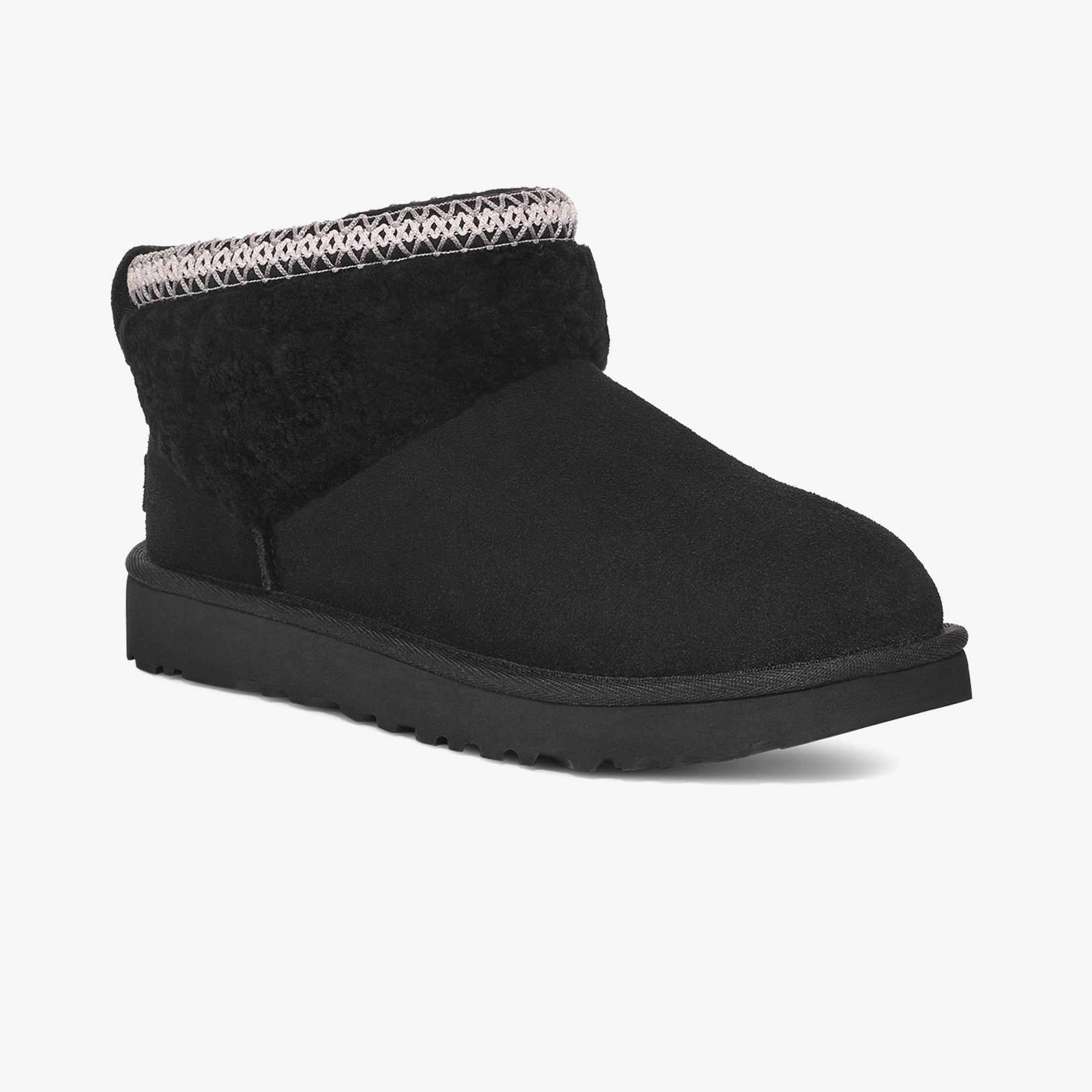 UGG Classic Ultra Mini Maxi Curly Kadın Siyah Bot