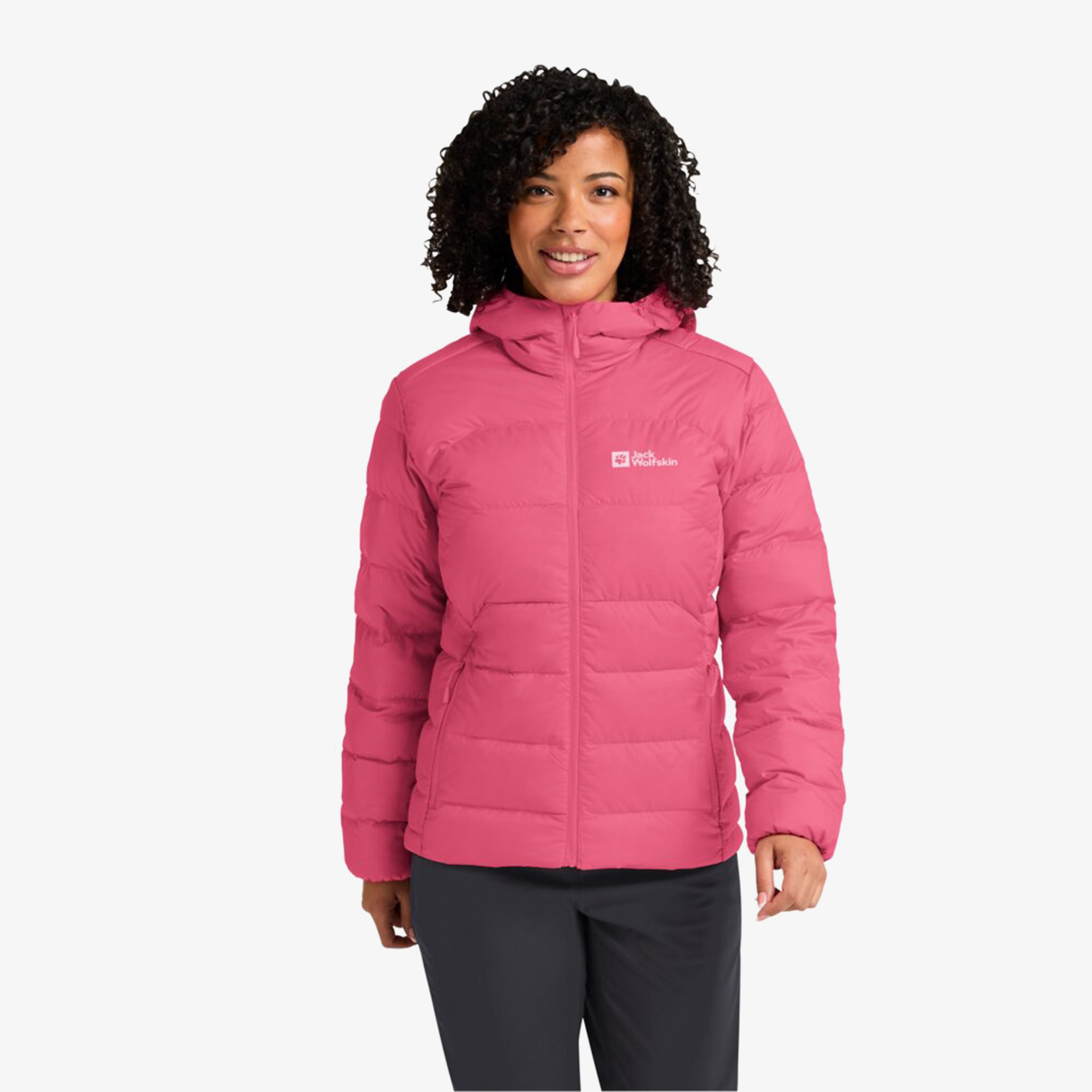 Jack Wolfskin Ather Down Hoody Pembe Kadın Mont