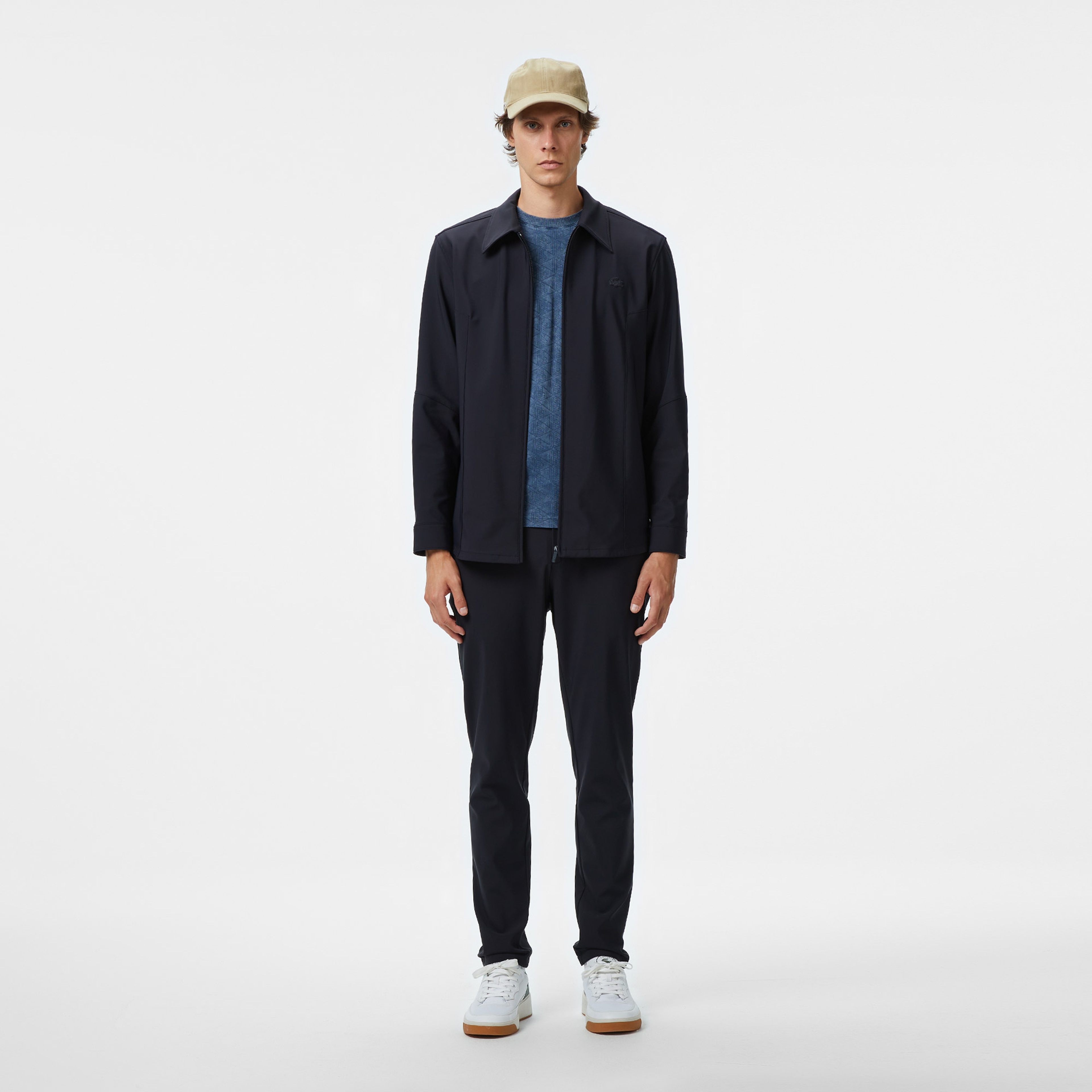 Erkek Regular Fit Fermuarlı Lacivert Dış Gömlek