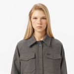Kadın Regular Fit Koyu Gri Dış Gömlek