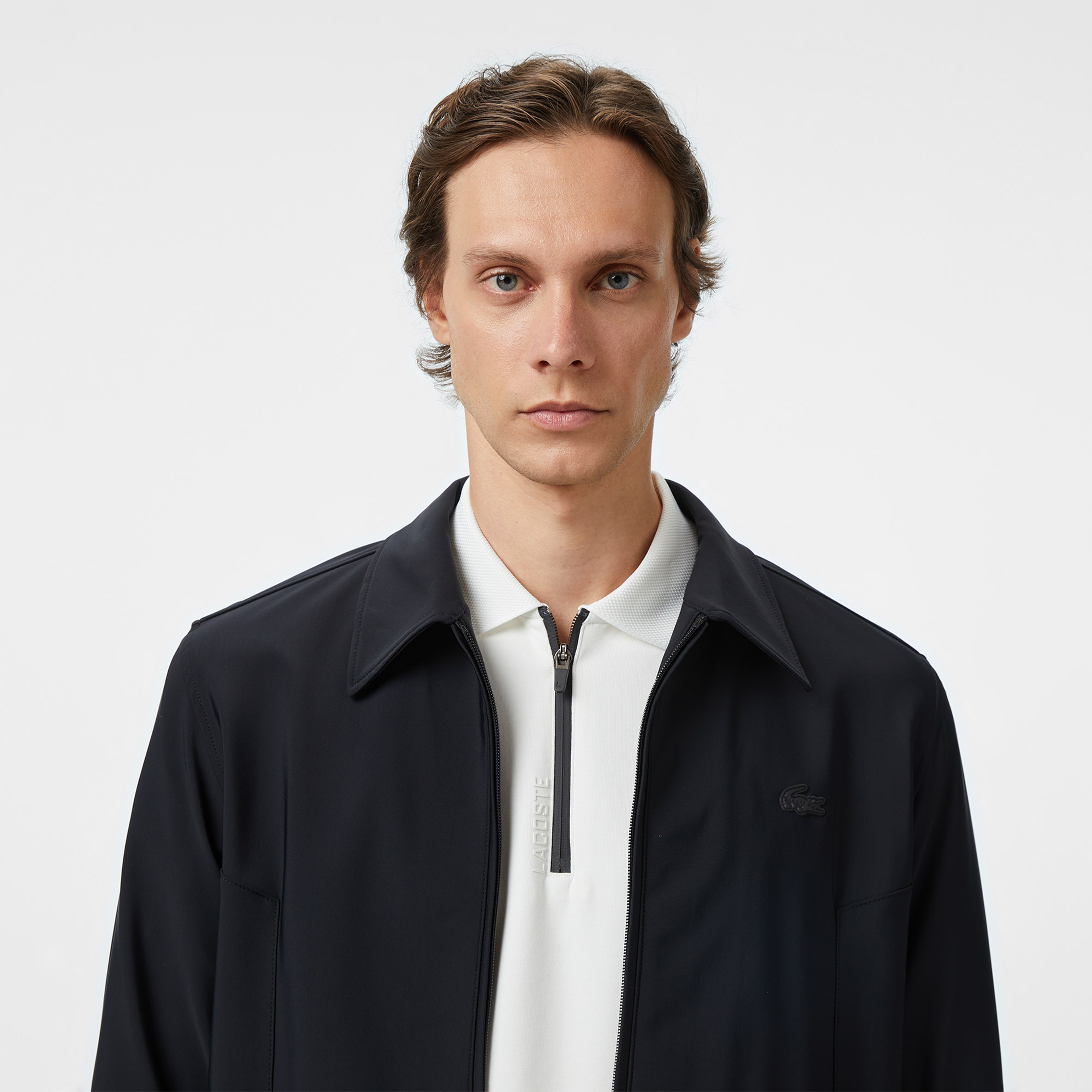 Erkek Regular Fit Fermuarlı Siyah Dış Gömlek