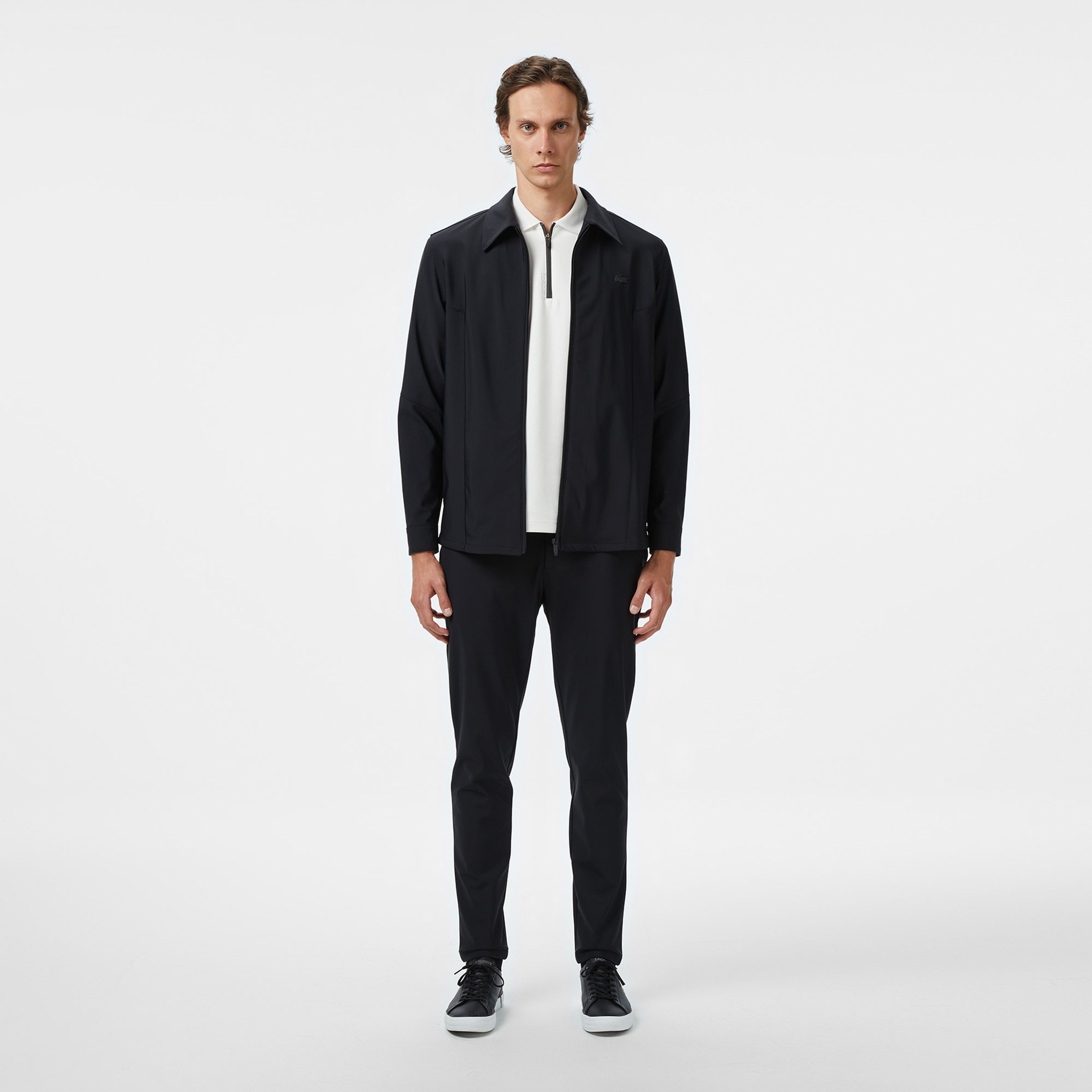 Erkek Regular Fit Fermuarlı Siyah Dış Gömlek