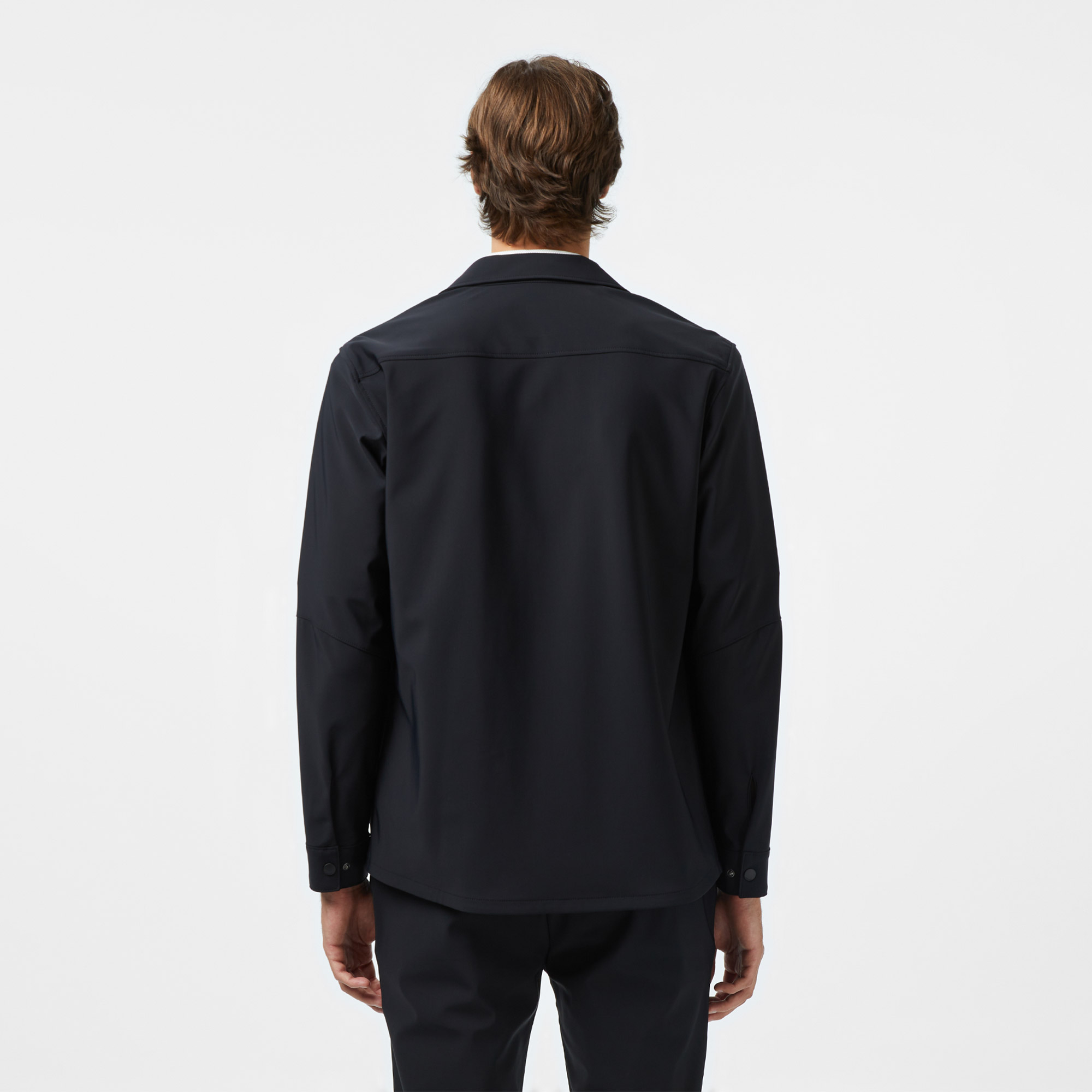 Erkek Regular Fit Fermuarlı Siyah Dış Gömlek