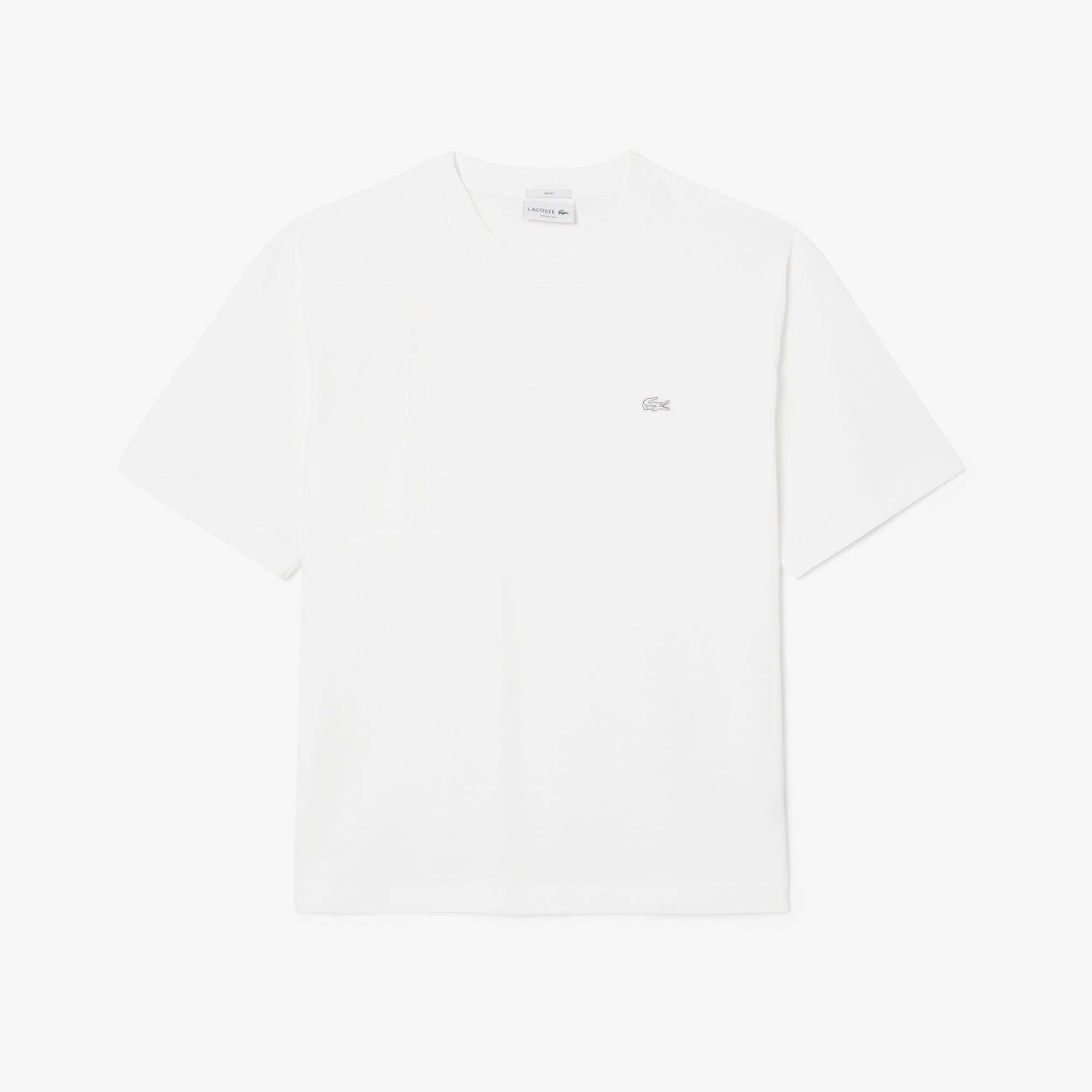 Unisex Loose Fit Bisiklet Yaka Beyaz T-Shirt