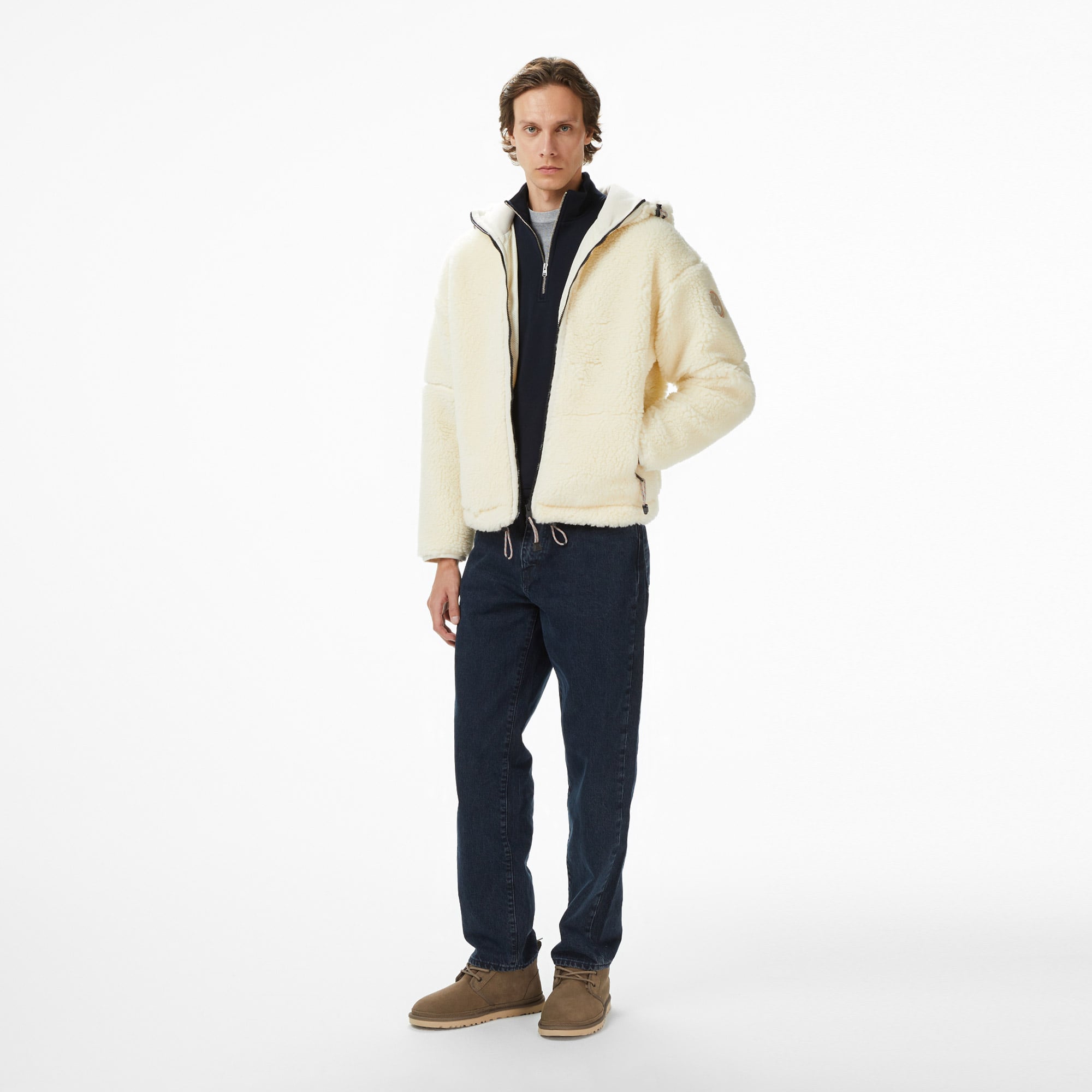 Napapijri T-Tires Fzh Erkek Krem Polar Ceket