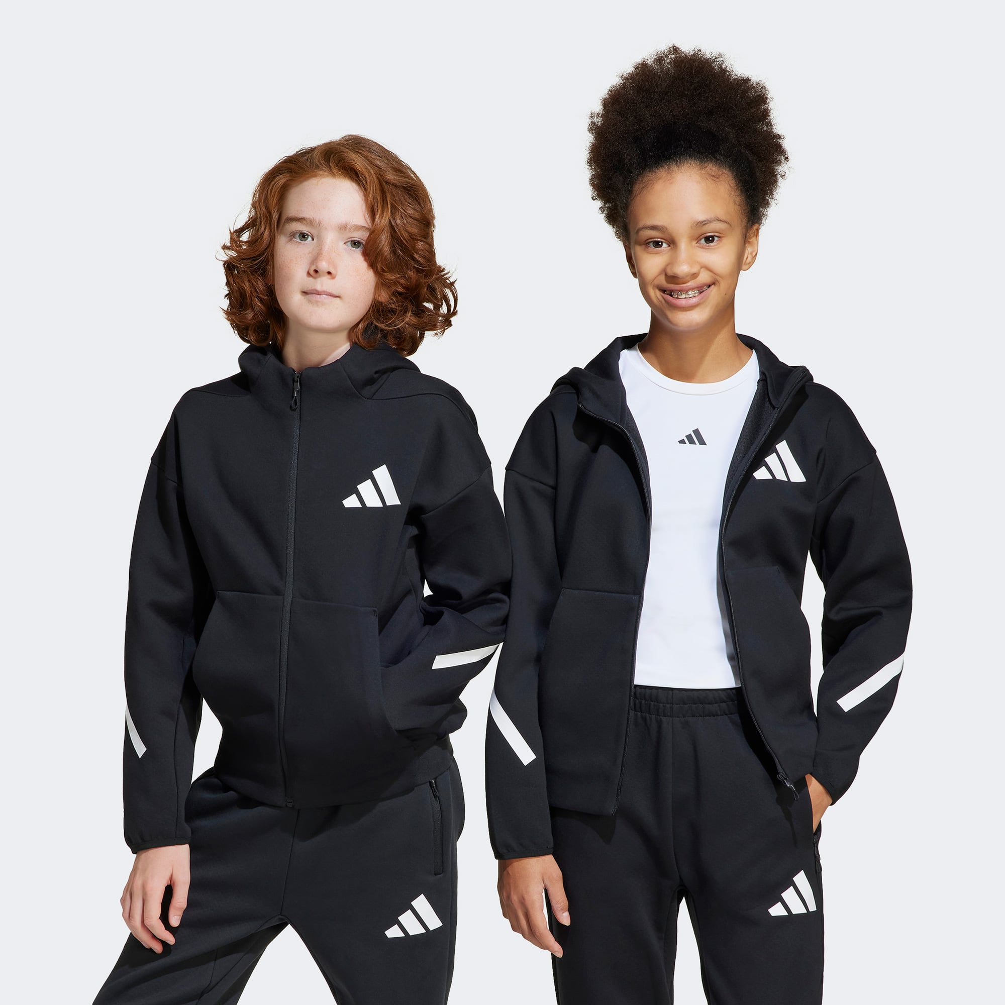 adidas Z.N.E. Full-Zip Genç Çocuk Siyah Eşofman Üstü