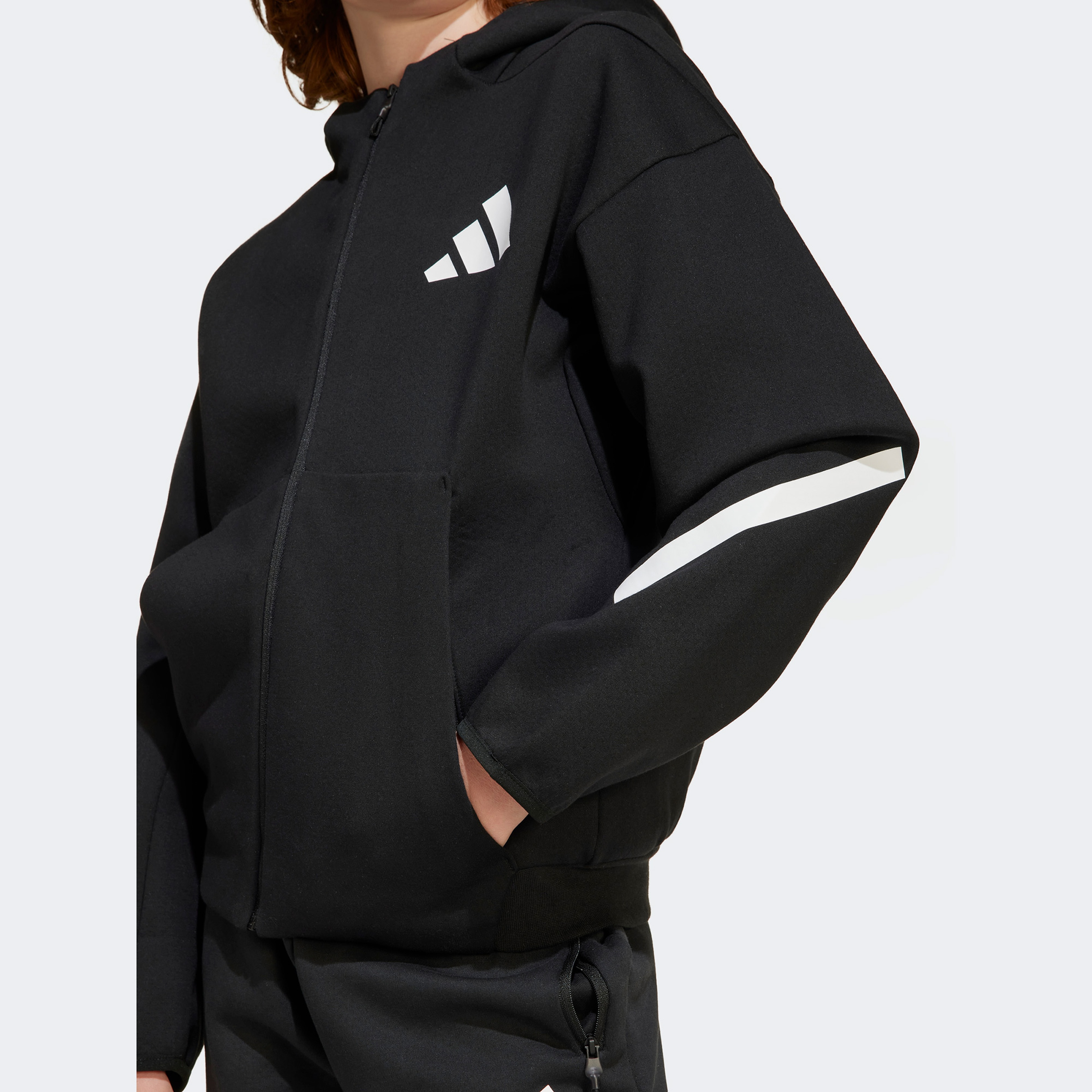 adidas Z.N.E. Full-Zip Genç Çocuk Siyah Eşofman Üstü