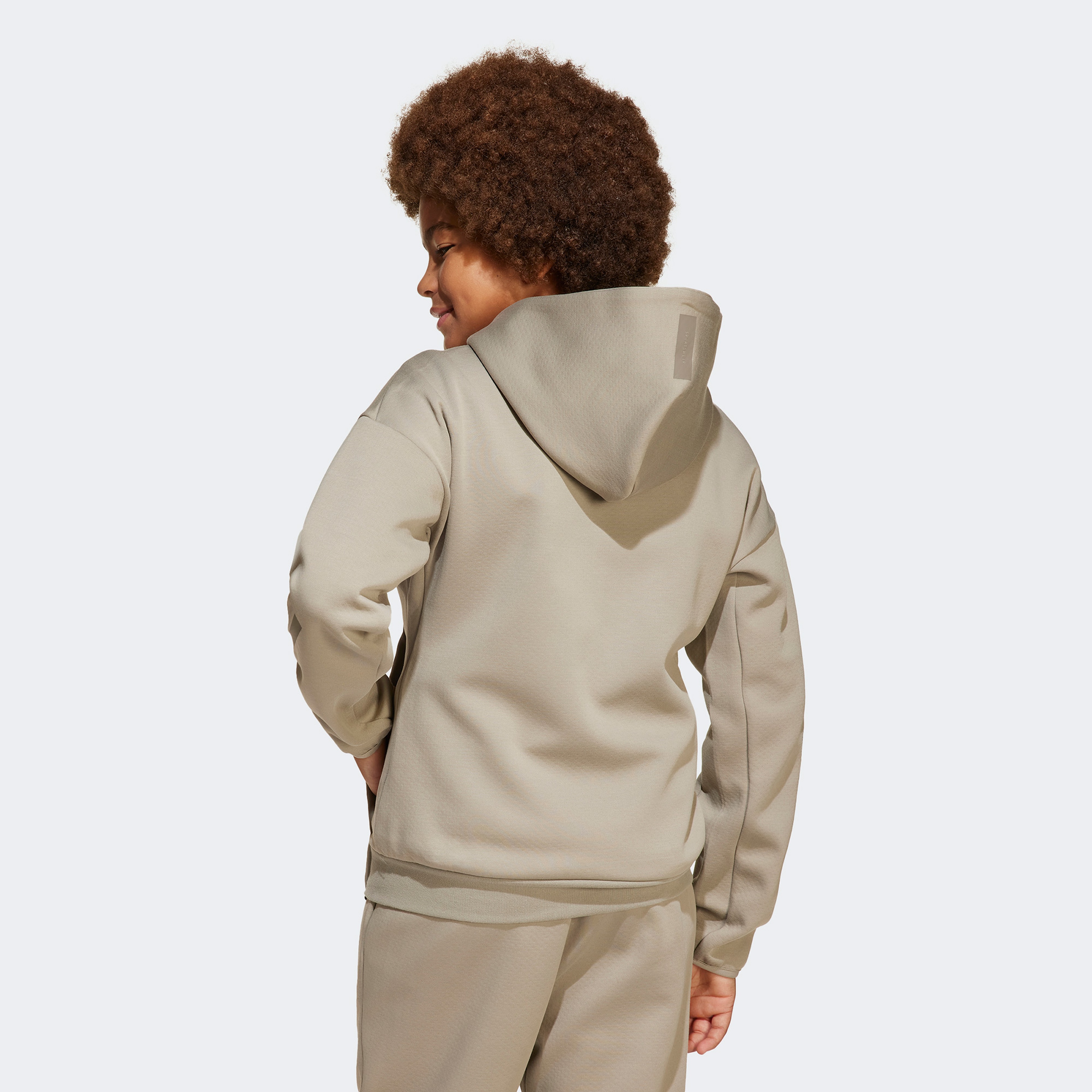 adidas Z.N.E. Full-Zip Genç Çocuk Bej Eşofman Üstü