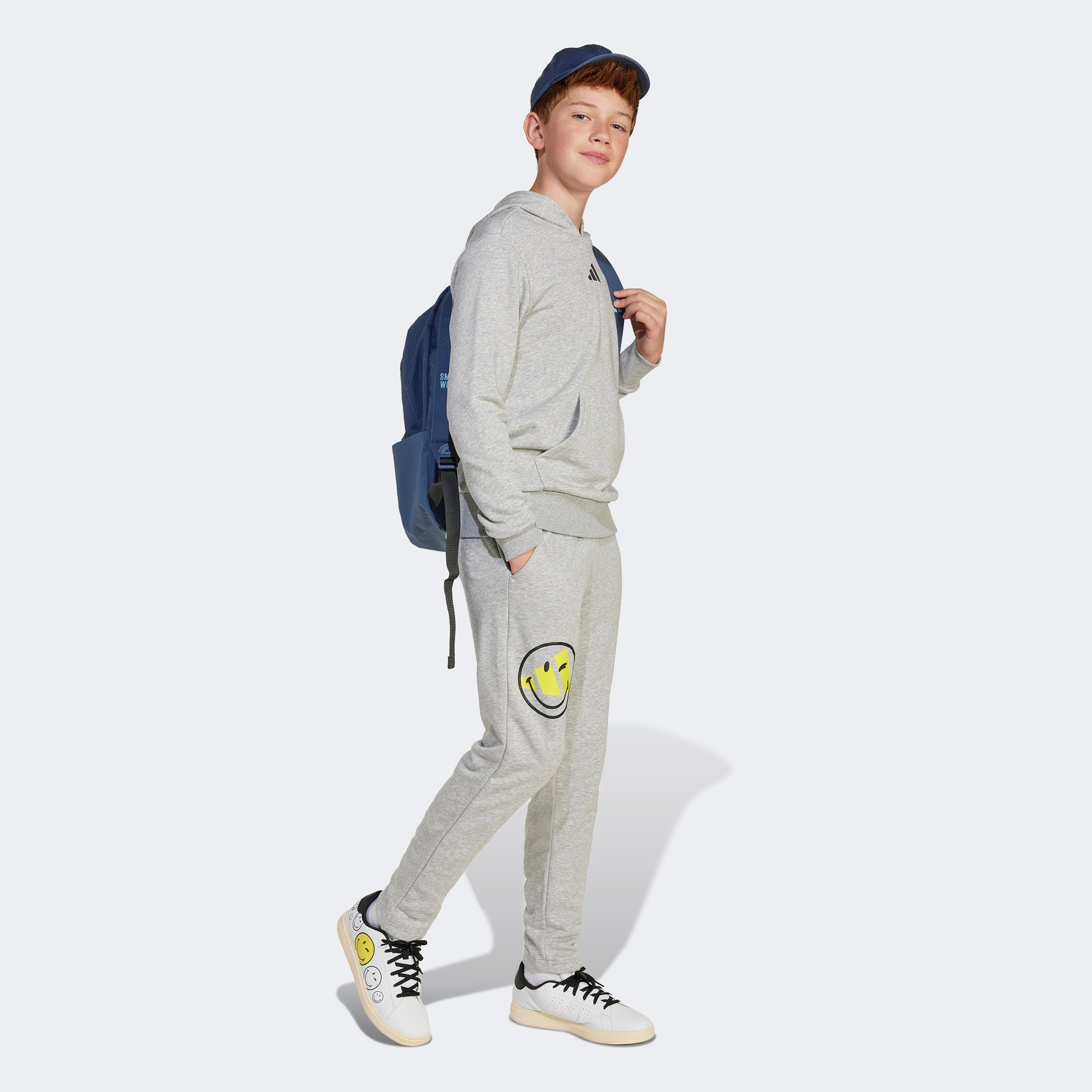 adidas x Smileyworld Genç Çocuk Gri Sweatshirt