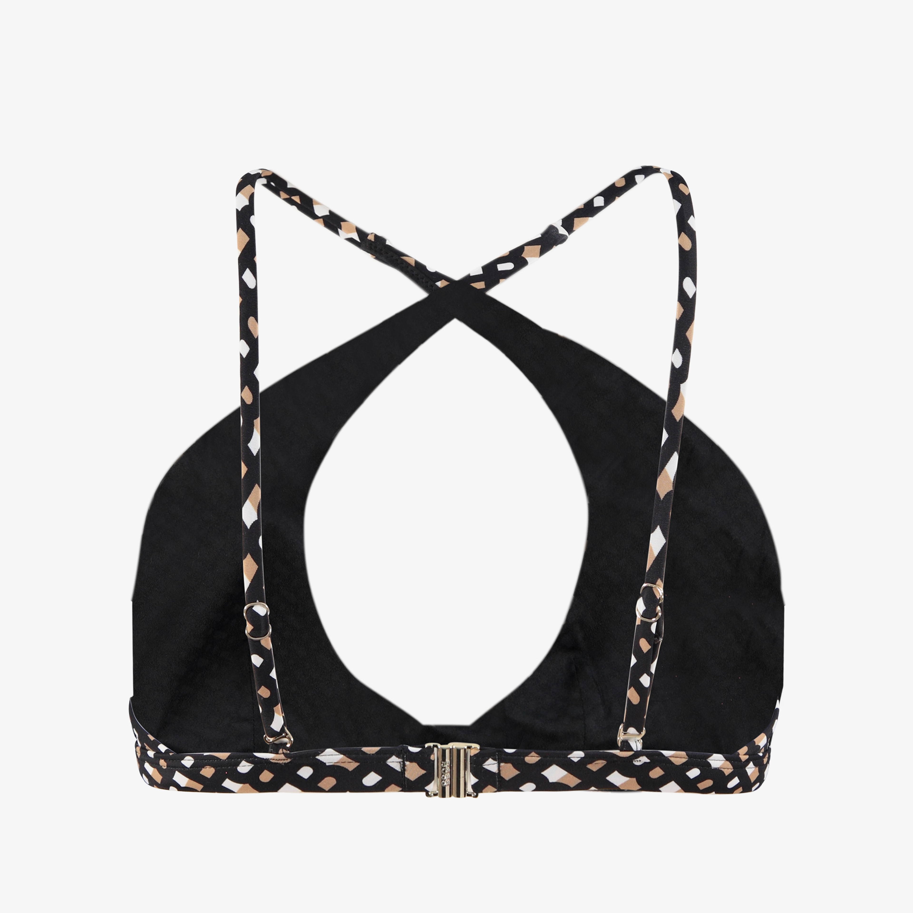 Boss Bb Monogram Trıangle Kadın Siyah Bikini Üstü