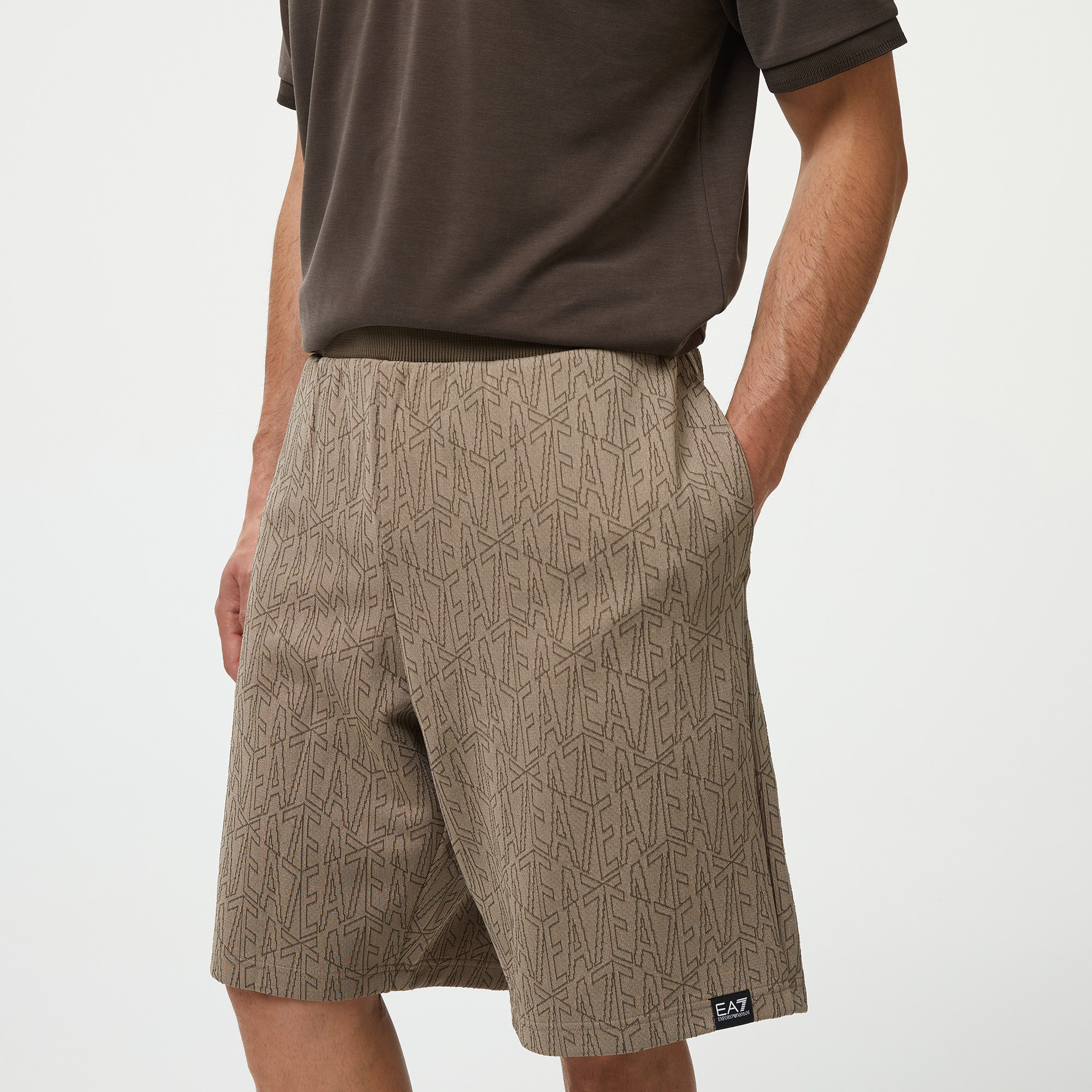 EA7 Erkek Bej Bermuda Şort