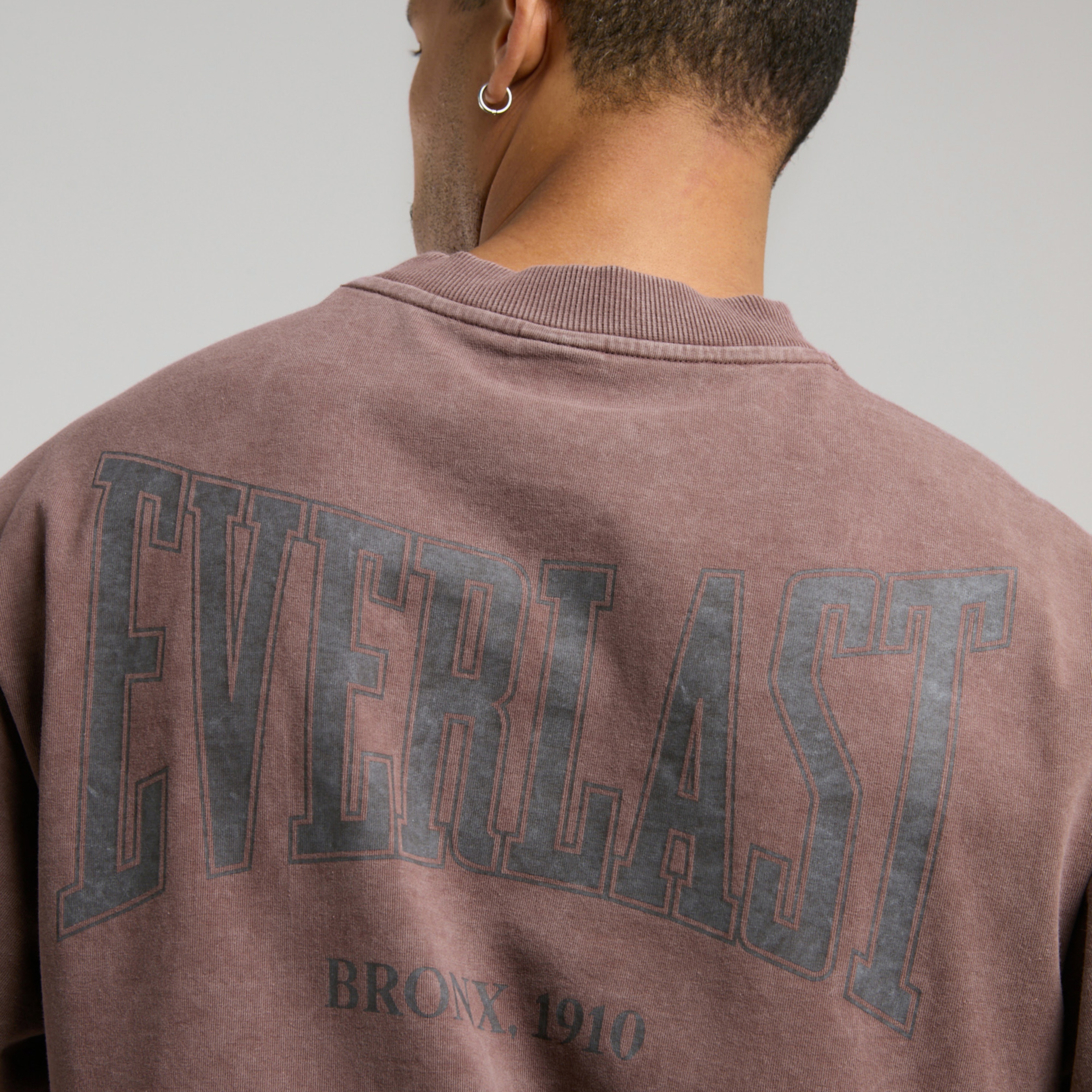 Everlast Bronx 1910 Oversize Yıkamalı Erkek Kahverengi T-Shirt