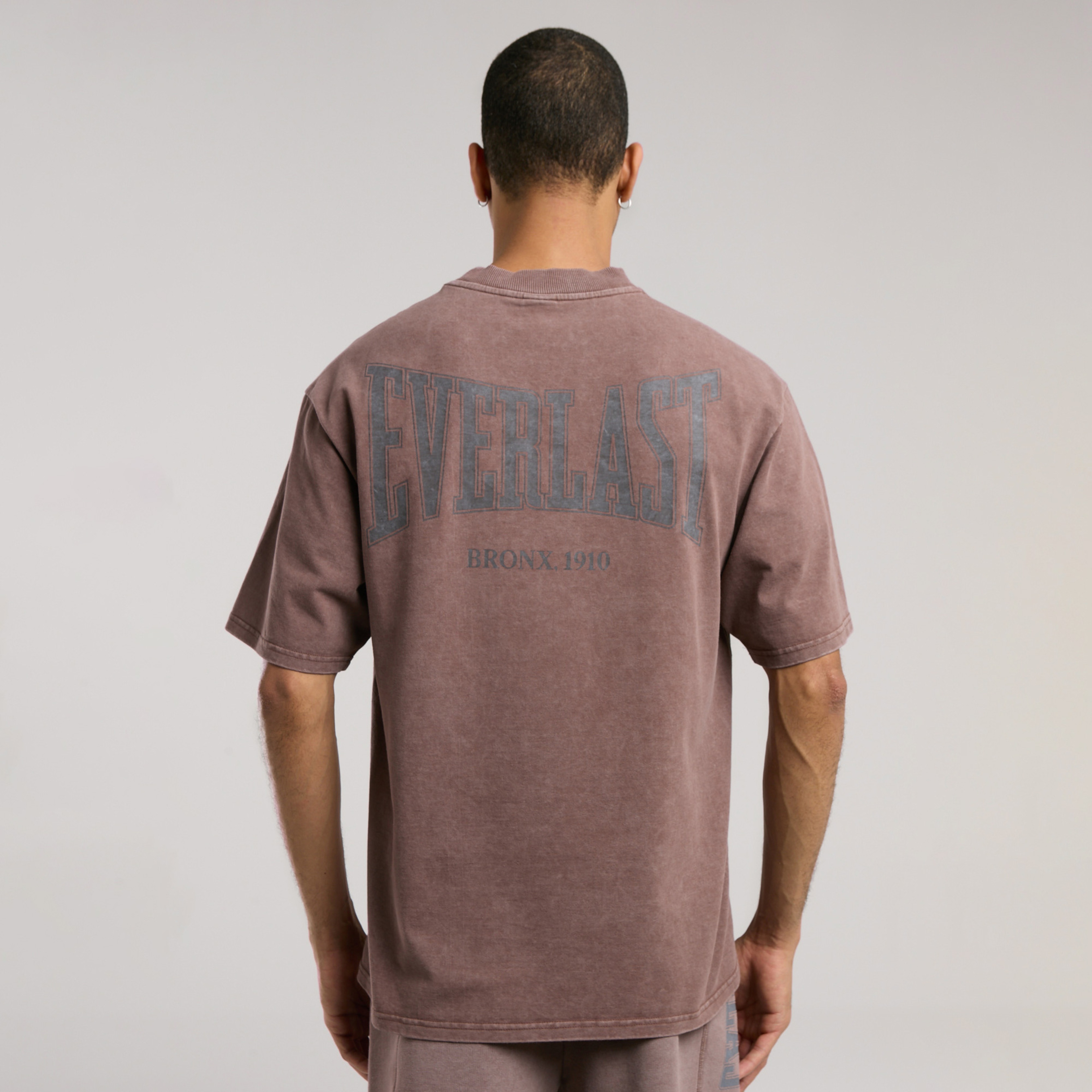 Everlast Bronx 1910 Oversize Yıkamalı Erkek Kahverengi T-Shirt