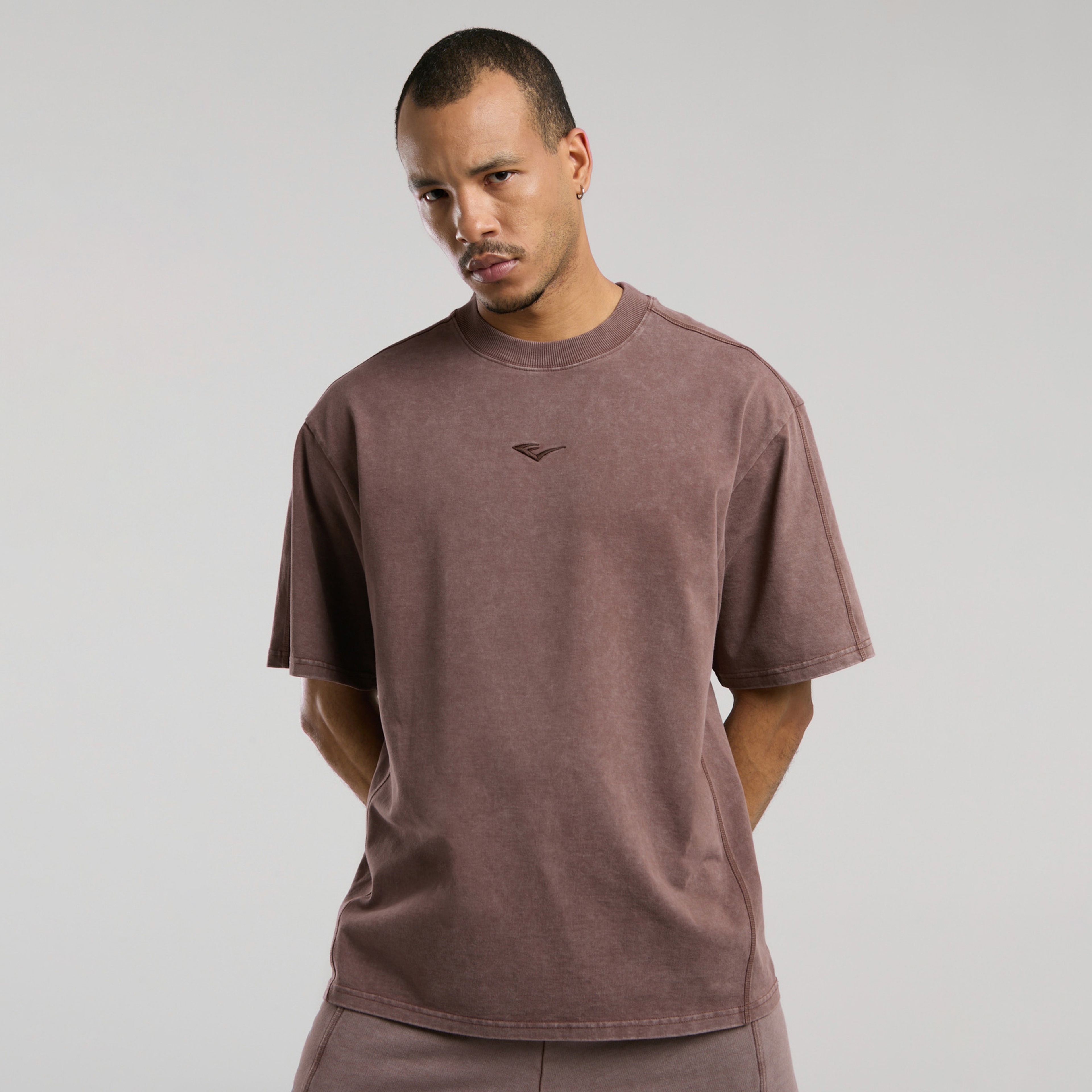 Everlast Bronx 1910 Oversize Yıkamalı Erkek Kahverengi T-Shirt