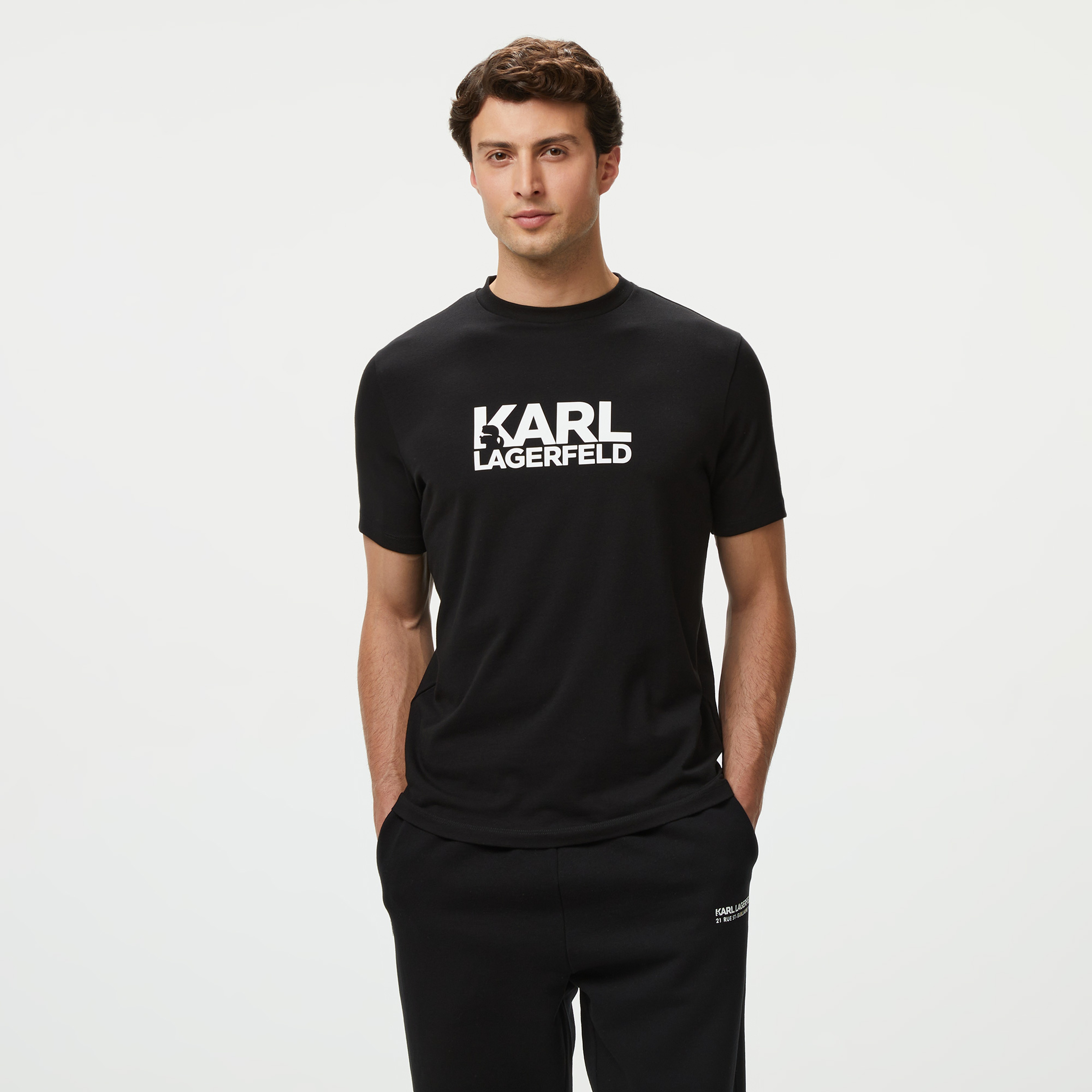 Karl Lagerfeld Erkek Siyah T-Shirt