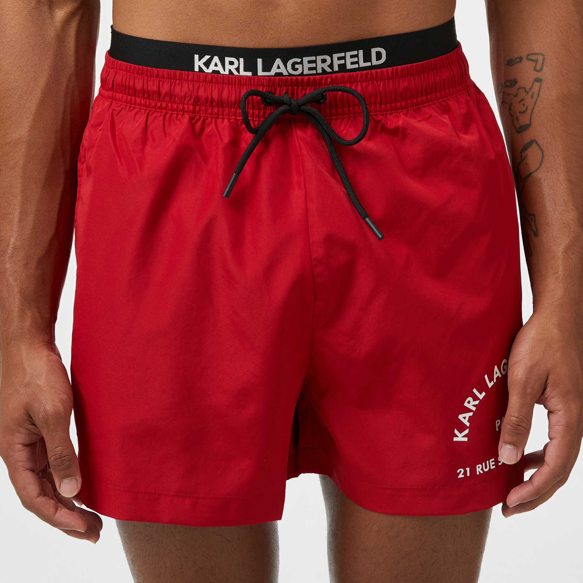 Karl Lagerfeld Erkek Kırmızı Mayo Şort