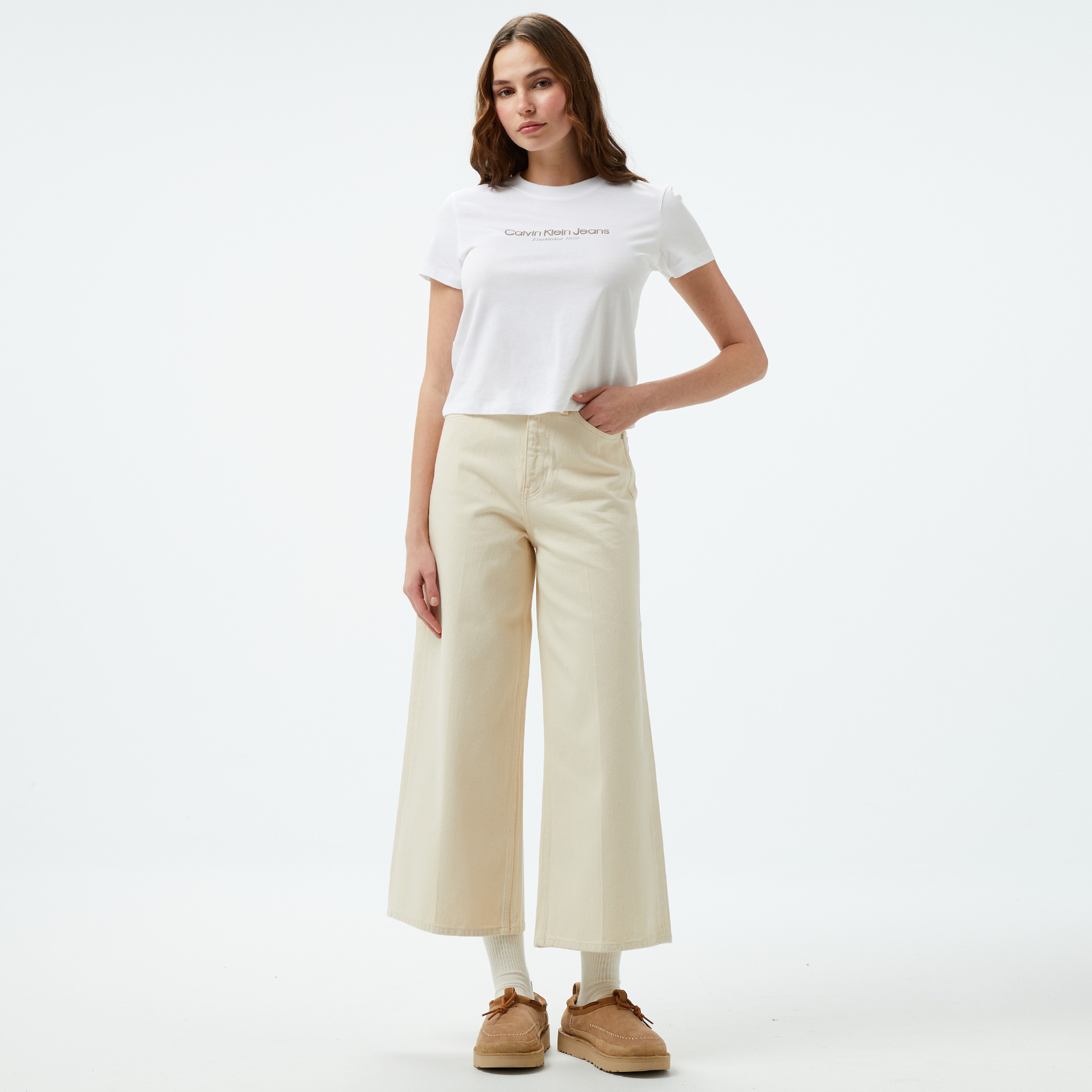 Calvin Klein Kadın Mavi Pantolon