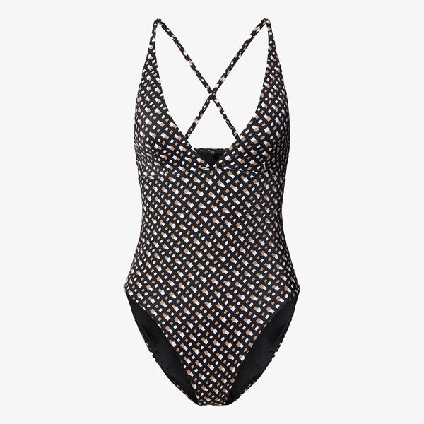 Boss Bb Monogram Kadın Siyah Mayo