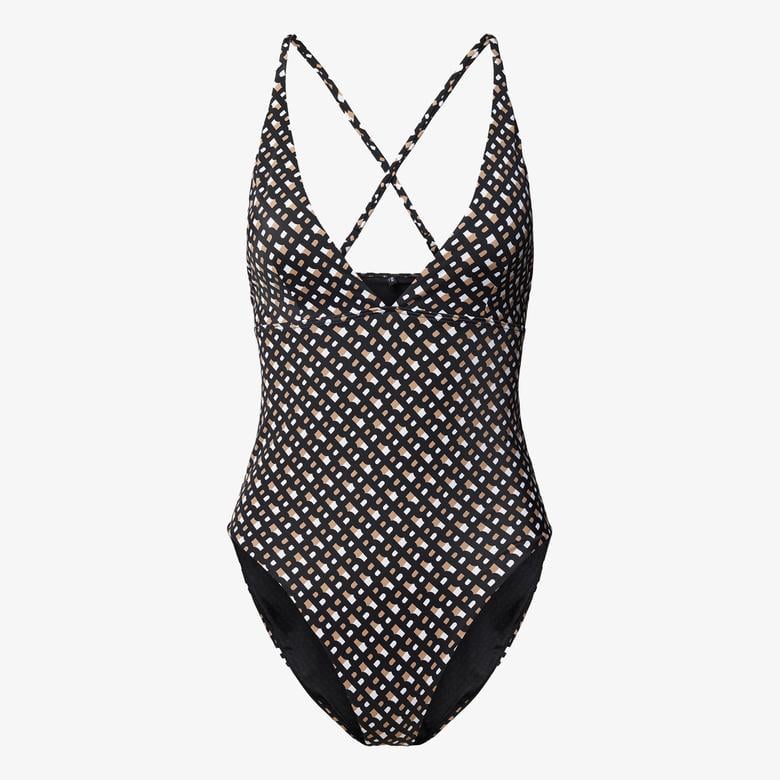 Boss Bb Monogram Kadın Siyah Mayo