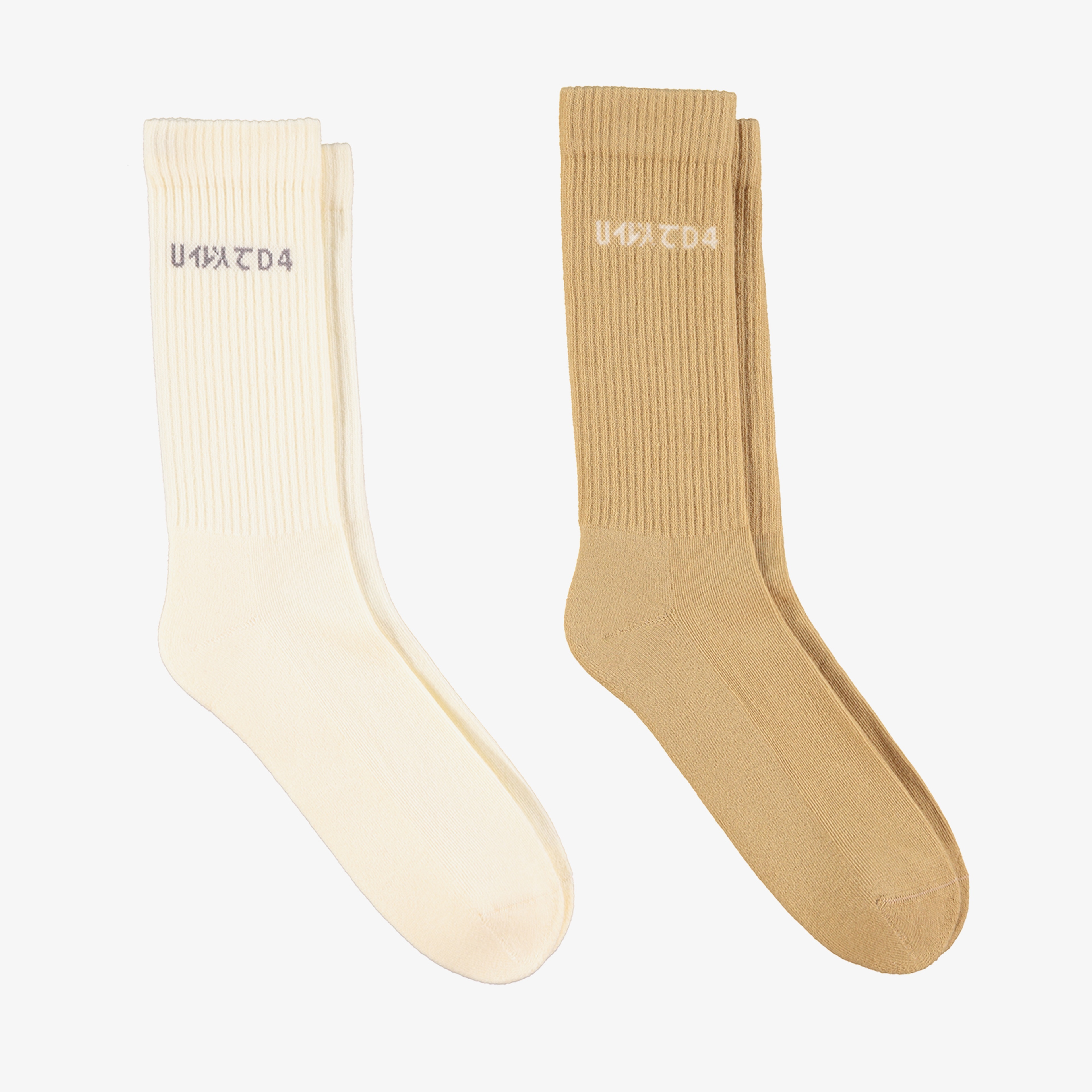 UNTIED4 2'li Krem/Kahverengi Soket Çorap